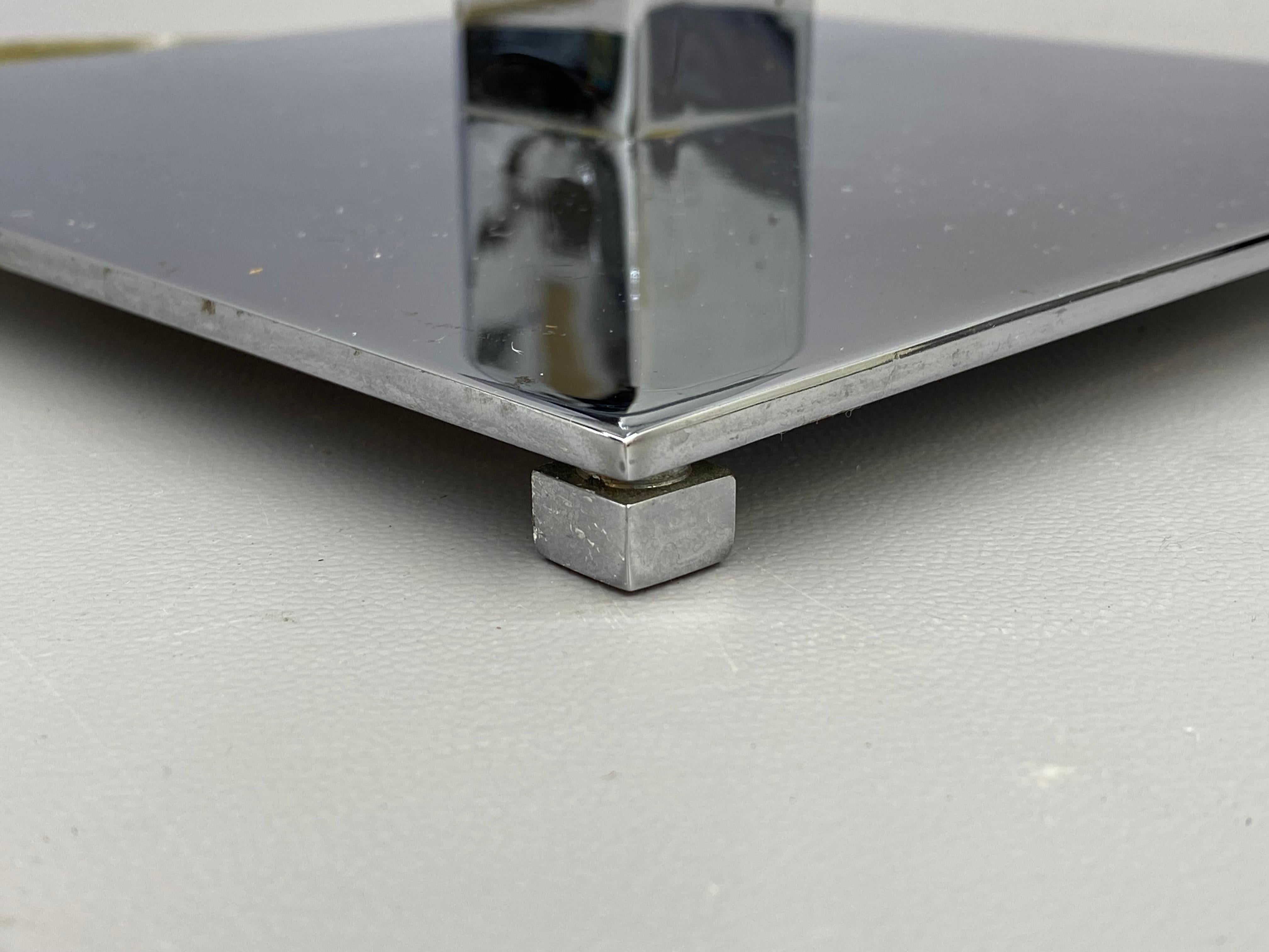 1970s Mirrored Chrome Stacked Cube Skyscraper Style Table Lamp For Sale 3