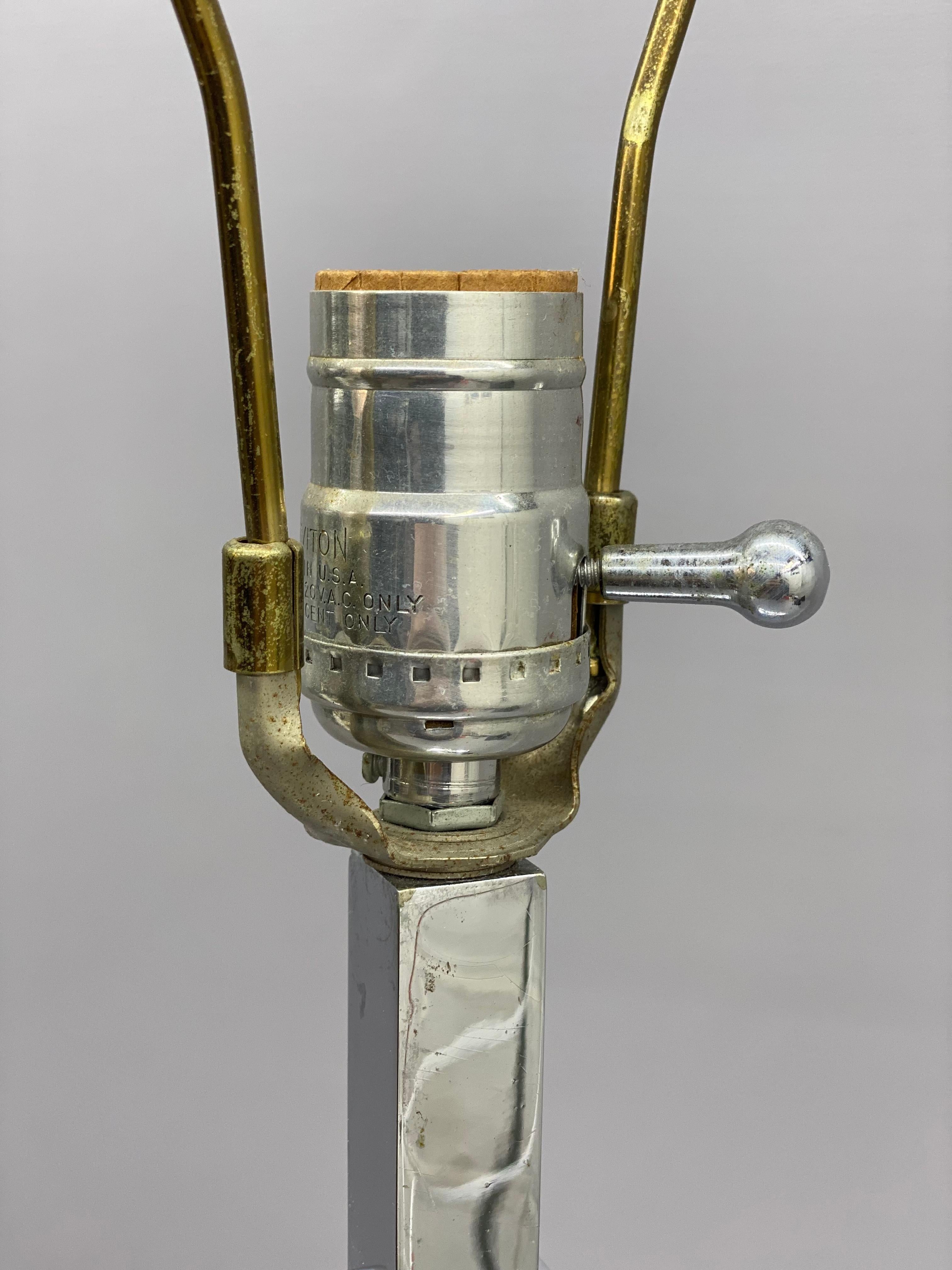 1970s Mirrored Chrome Stacked Cube Skyscraper Style Table Lamp For Sale 4