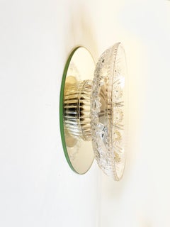 1970s Mirrored Crystal Cut Glass Clock by Junghans & Joska, Germany