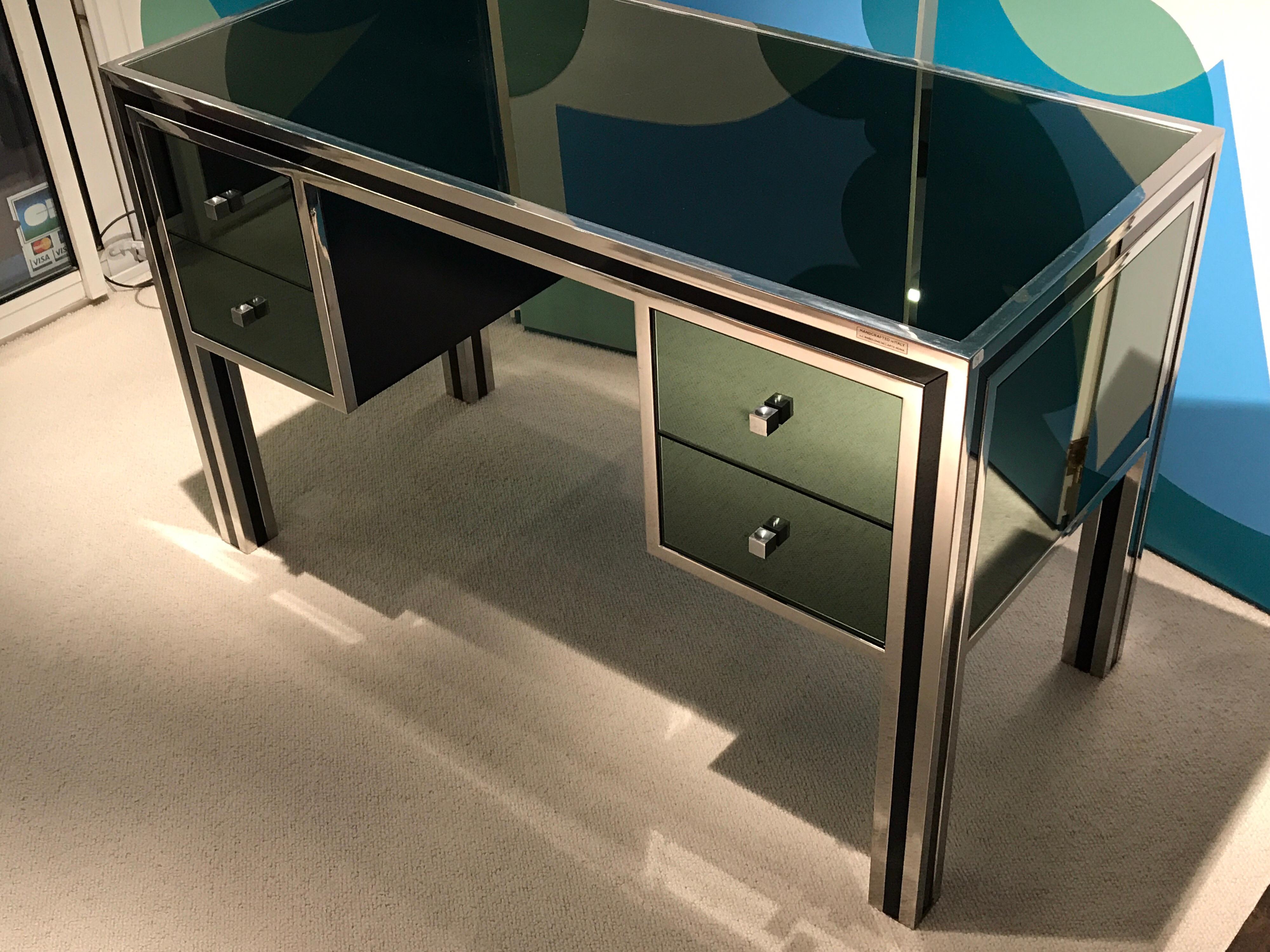 1970s Mirrored Desk by Michel Pigneres In Good Condition In Saint-Ouen, FR