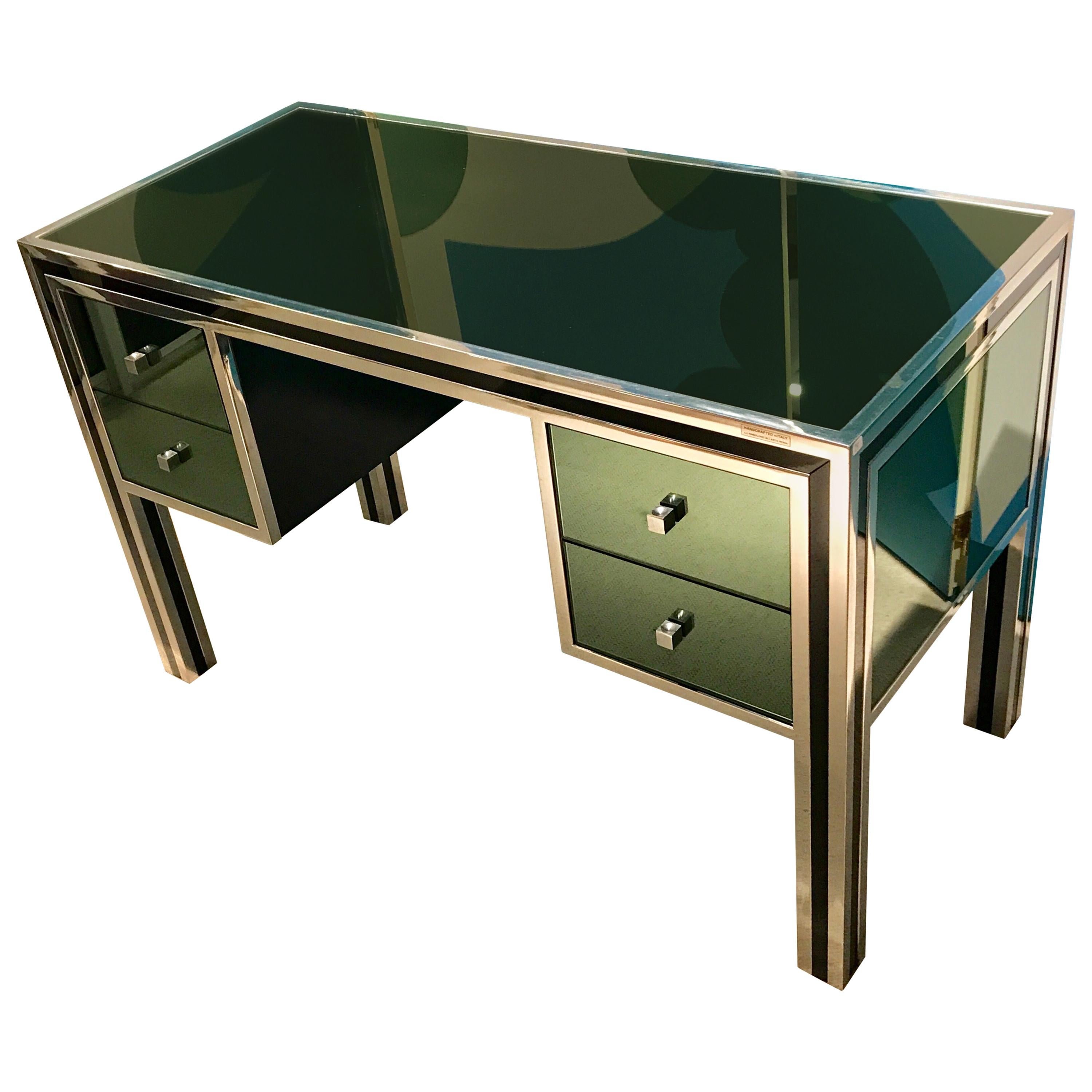 1970s Mirrored Desk by Michel Pigneres
