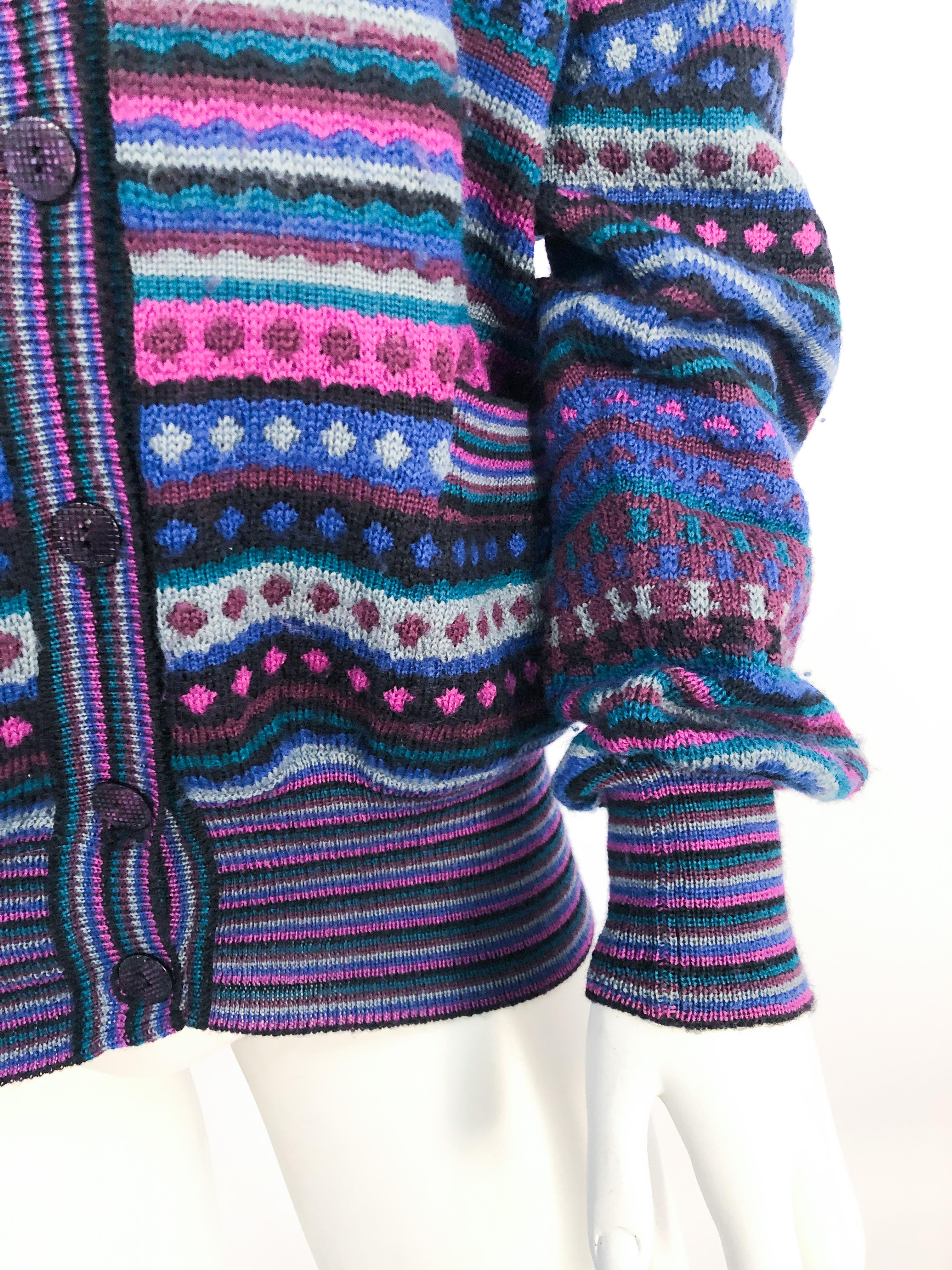 1970s Missoni Knit Cardigan with Matching Scarf In Good Condition For Sale In San Francisco, CA