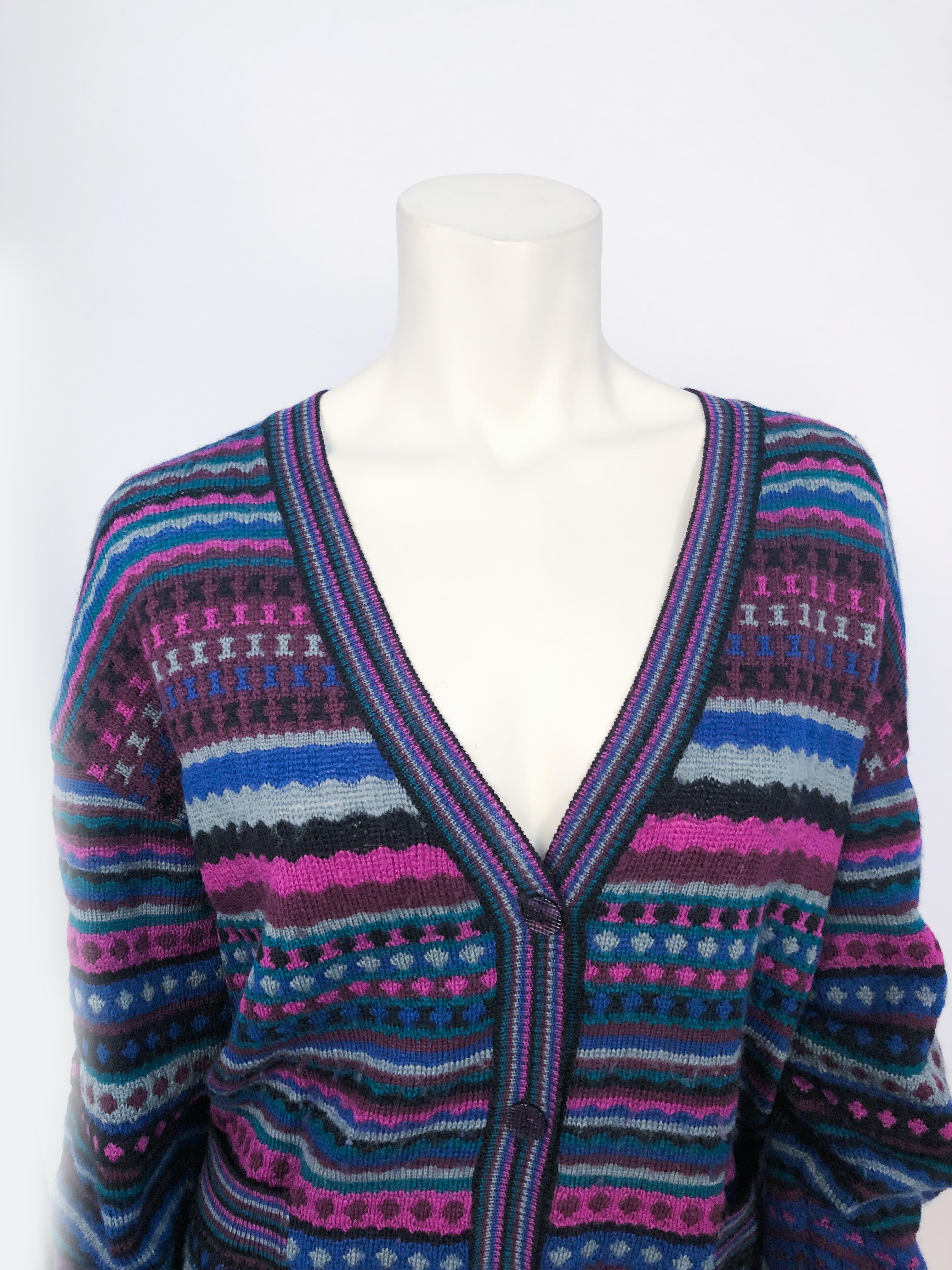 Women's 1970s Missoni Knit Cardigan with Matching Scarf For Sale