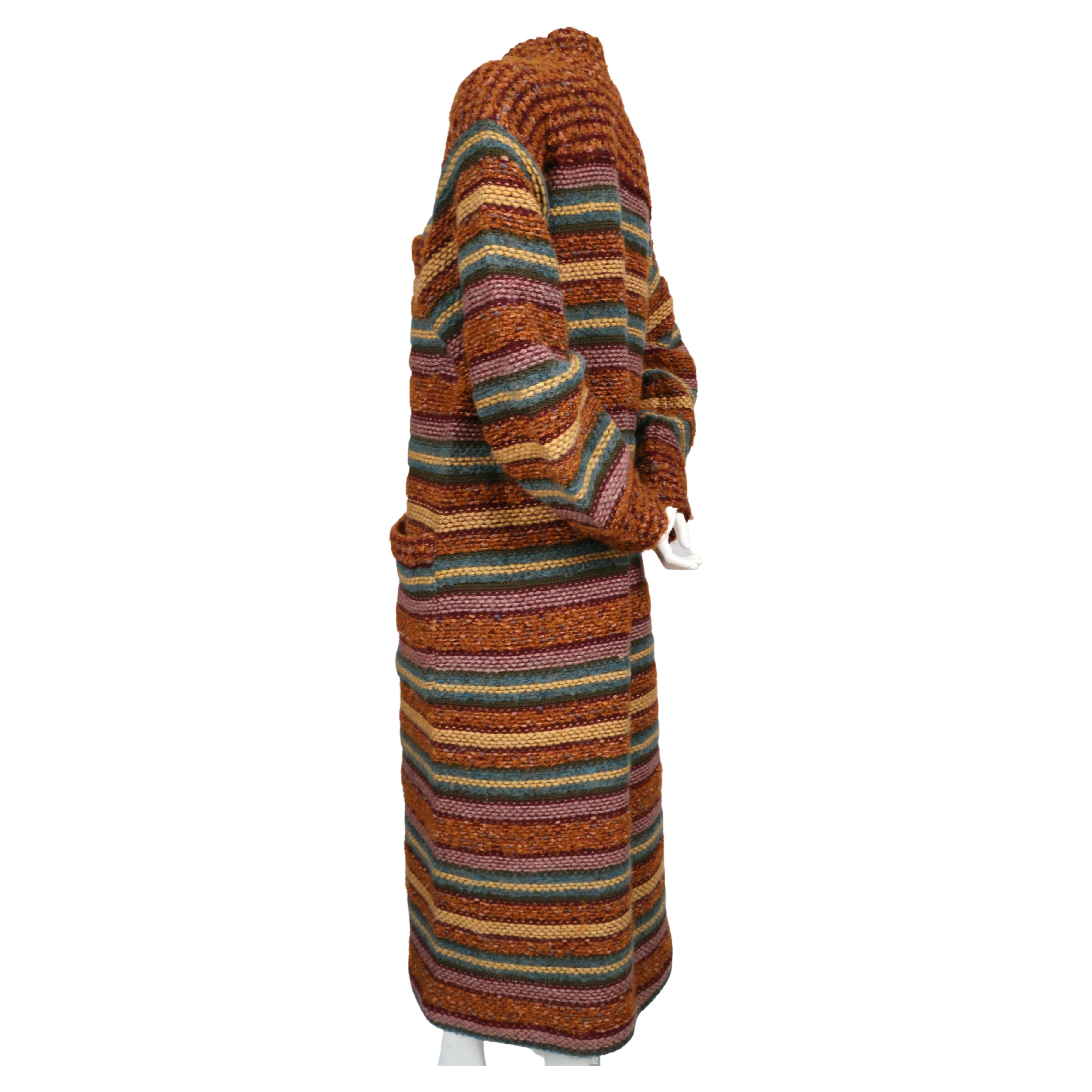 Brown 1970's MISSONI long sweater coat For Sale