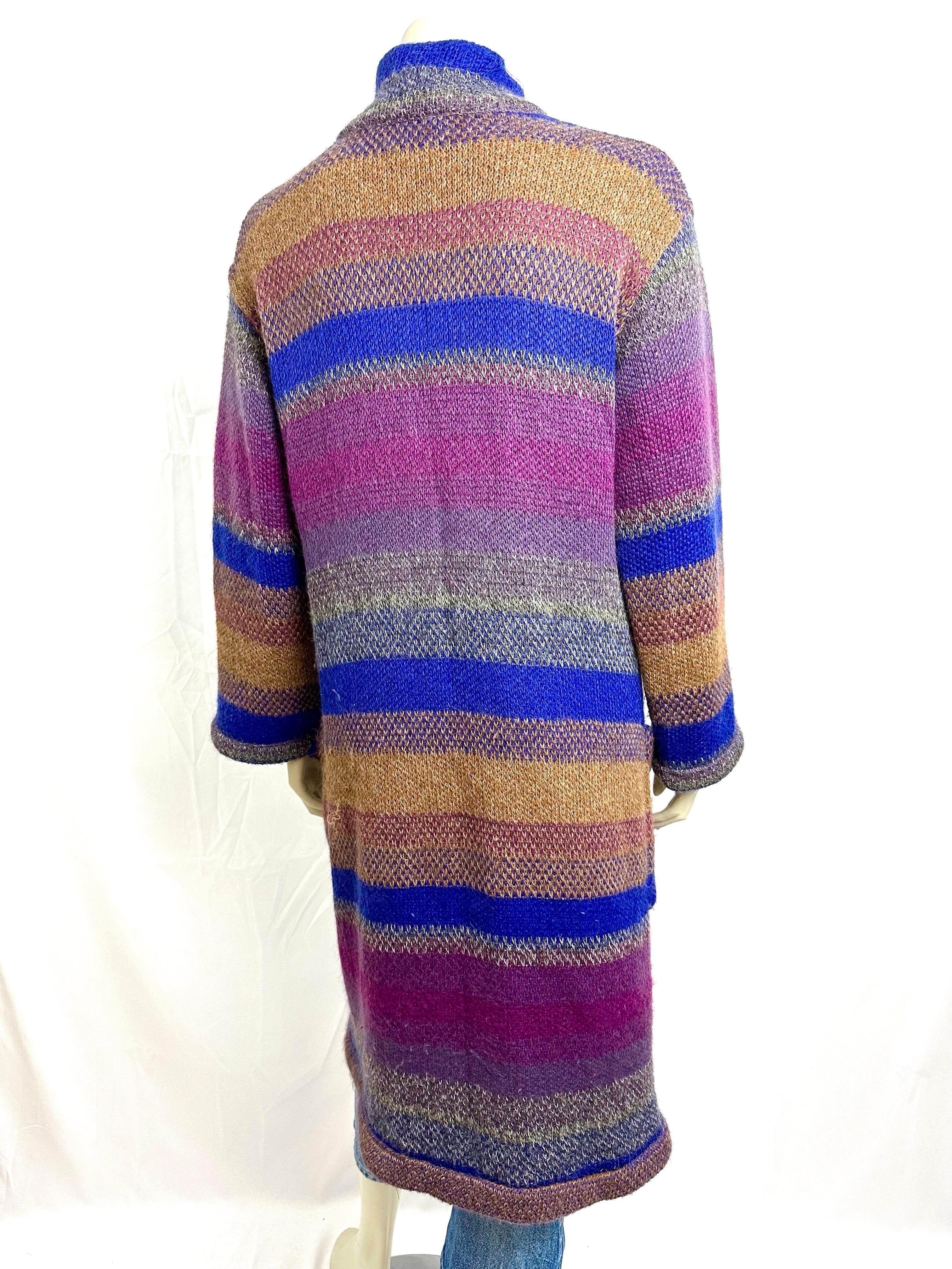 1970’s Missoni long wool cardigan coat  For Sale 6