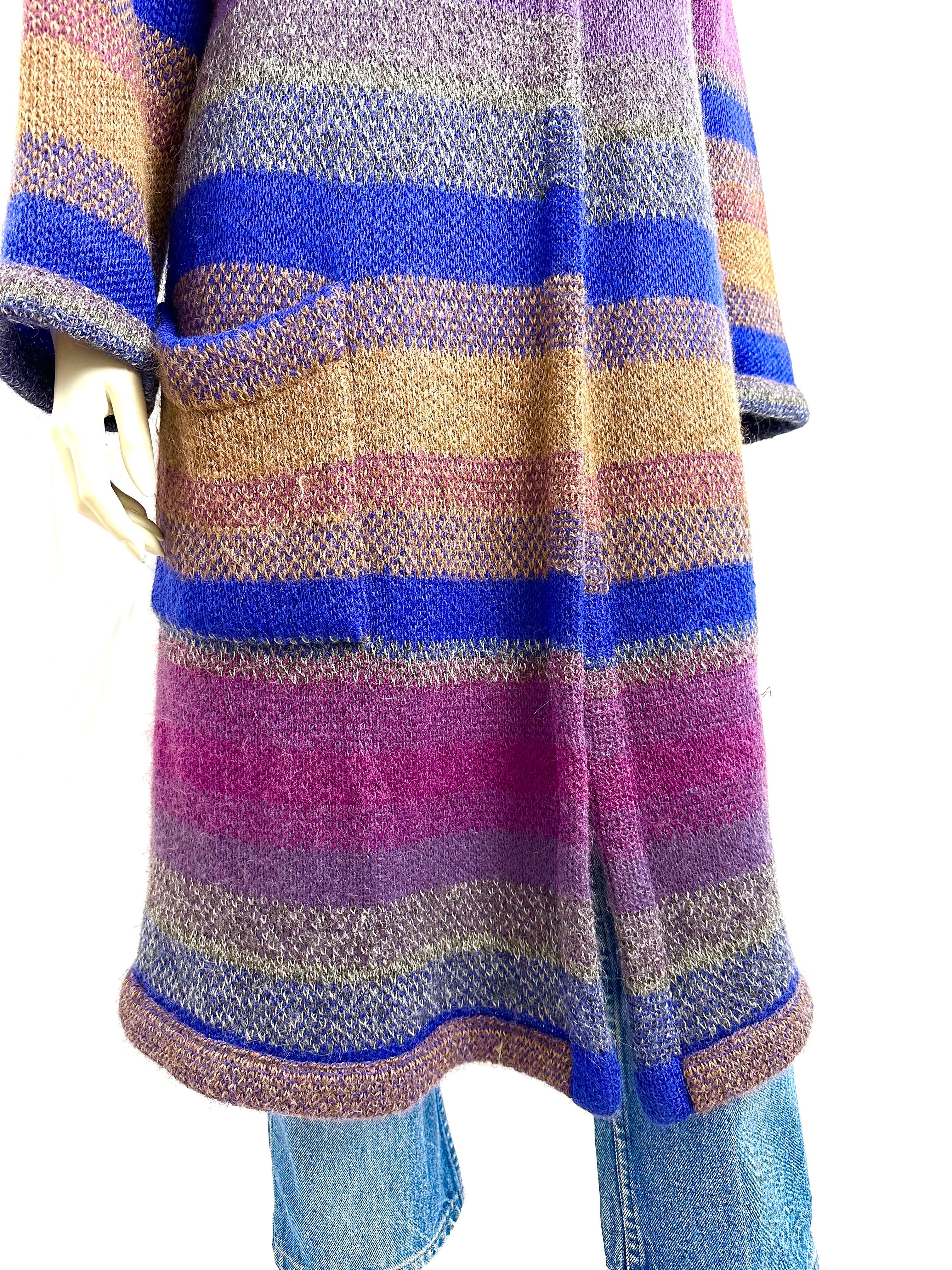 Women's or Men's 1970’s Missoni long wool cardigan coat 