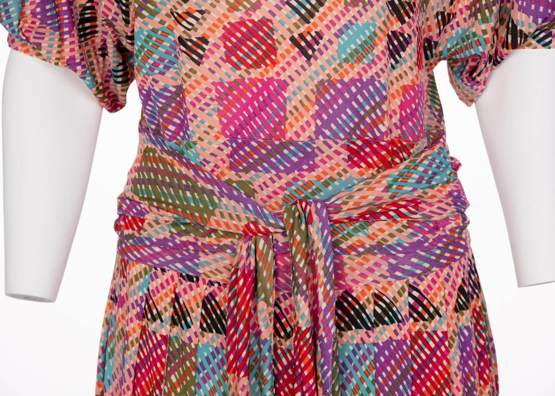 1970s Missoni Multicolored Silk Jersey Maxi Skirt Set For Sale 1