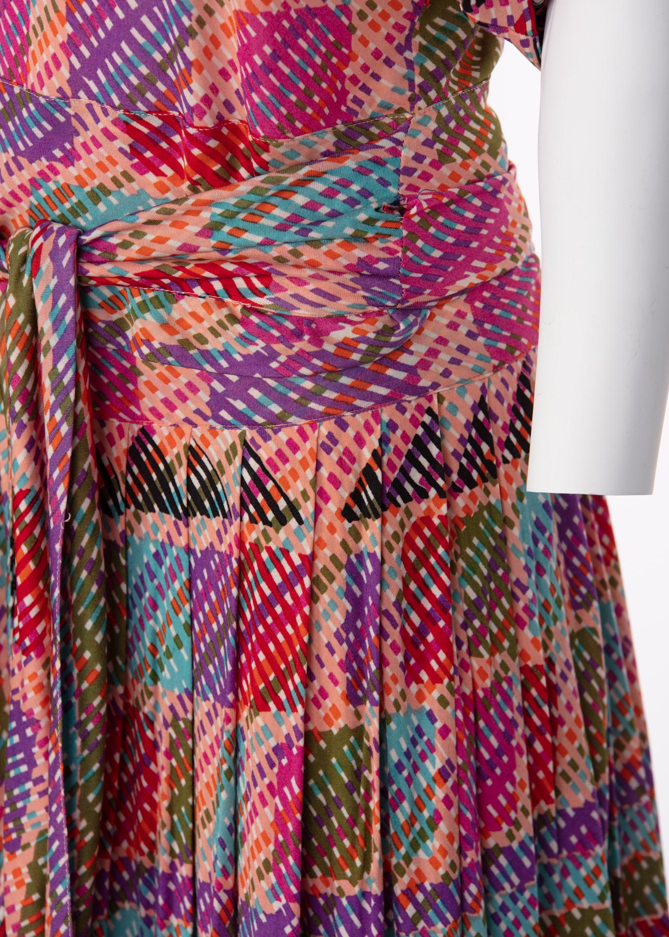 1970s Missoni Multicolored Silk Jersey Maxi Skirt Set For Sale 2