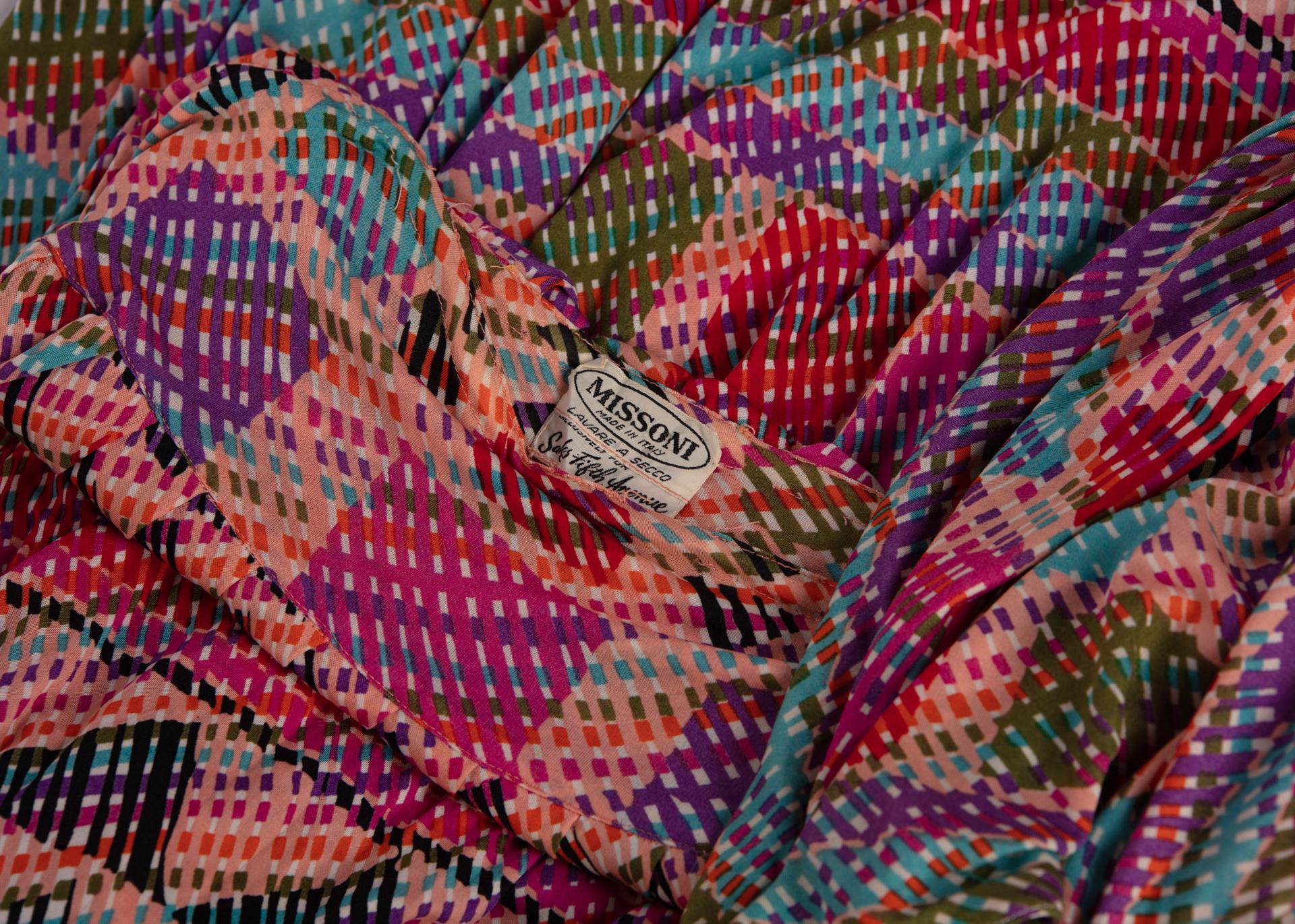 1970s Missoni Multicolored Silk Jersey Maxi Skirt Set For Sale 4