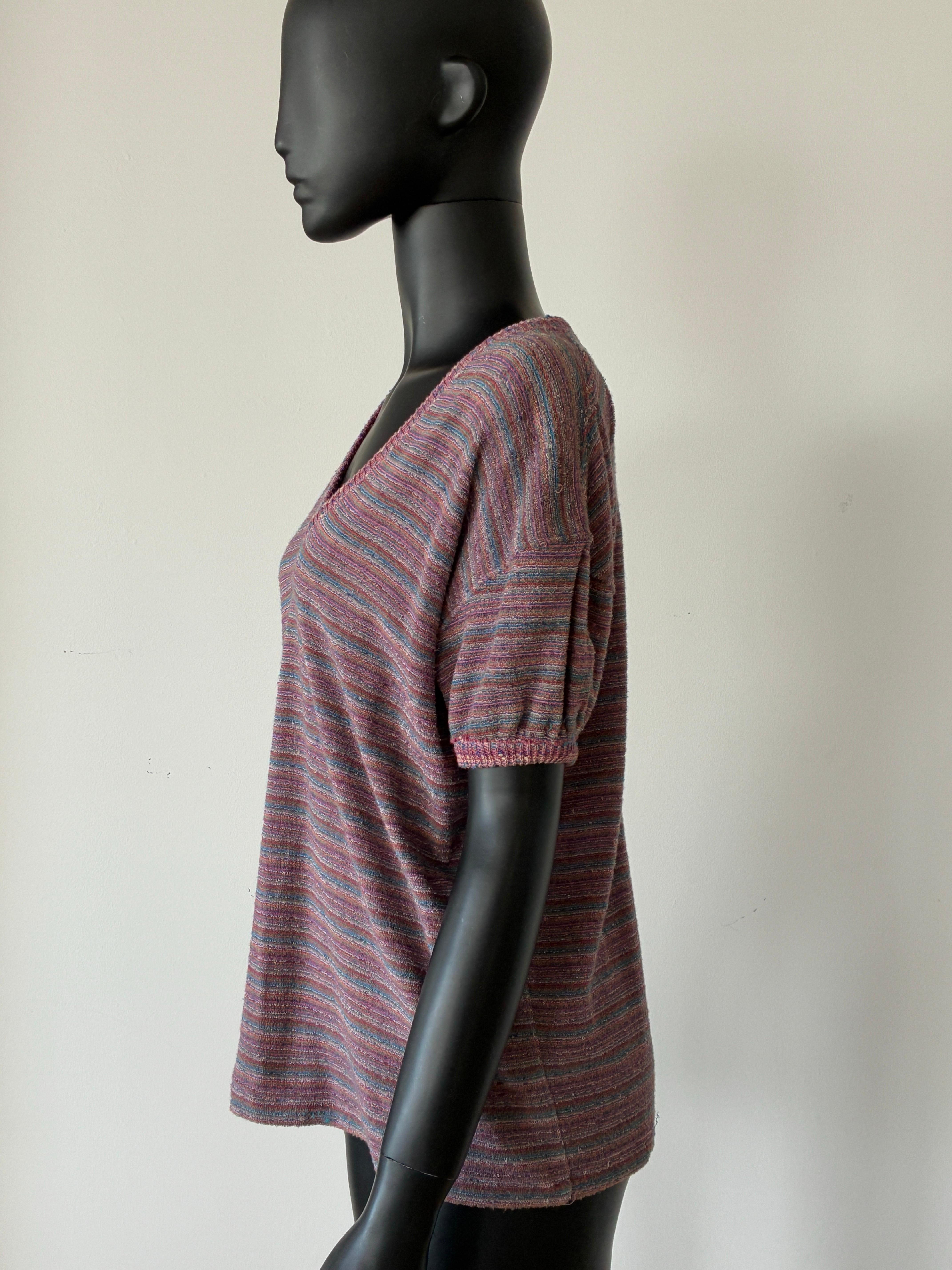 1970er Missoni Gestreiftes Frottee-T-Shirt Top im Angebot 6