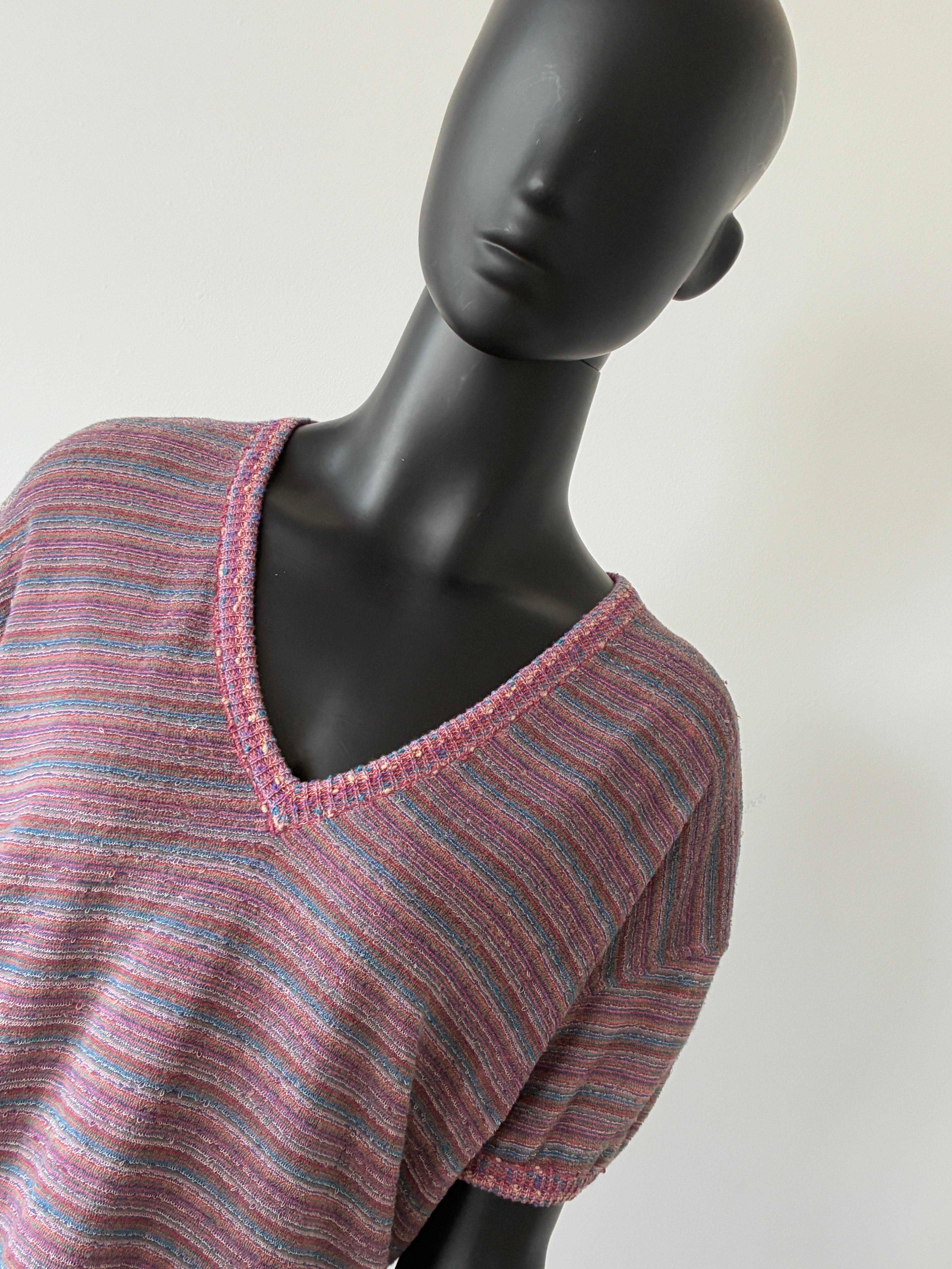 1970er Missoni Gestreiftes Frottee-T-Shirt Top im Angebot 7