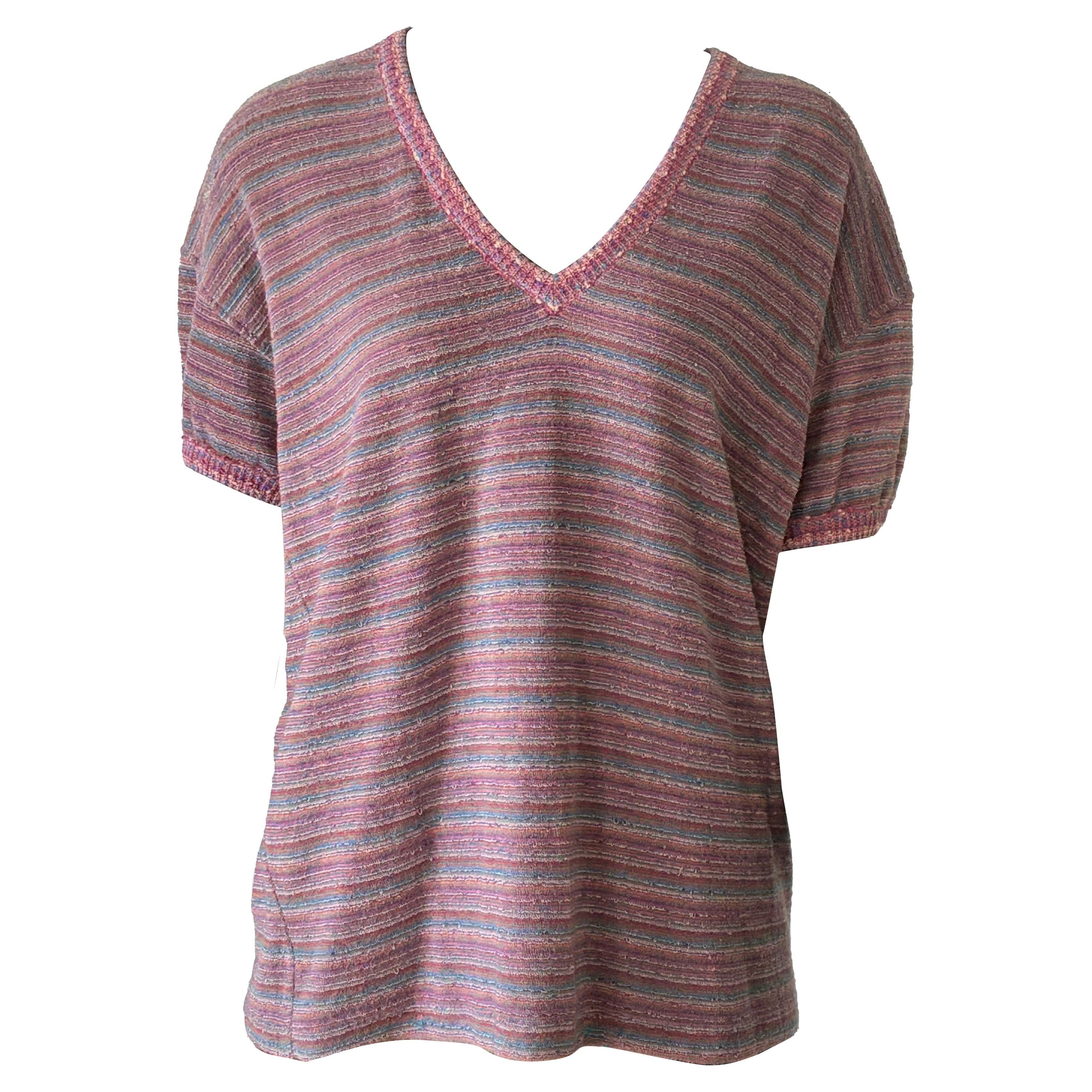 Missoni anni 
70: top a strisce in spugna per la T Shirt