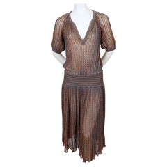 1970's MISSONI woven space dyed linen dress