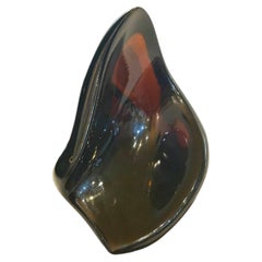 1970's Mix Media Abstract Sculpture MCM in Resin Acrylic and Walnut Base