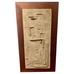 1970's Mix Media Brutalist Abstract Wall Relief by Hari Van Hoeffen Signed