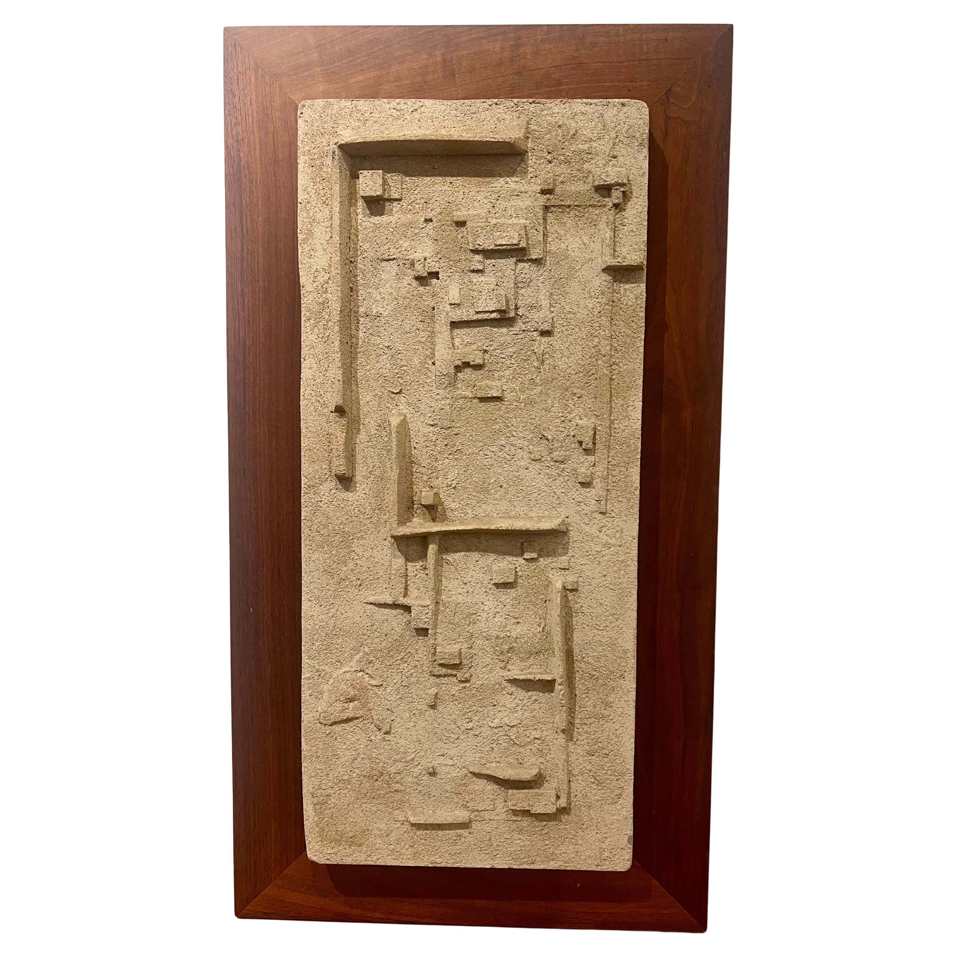 1970's Mix Media Brutalist Abstract Wall Relief by Hari Van Hoeffen Signed In Excellent Condition For Sale In San Diego, CA