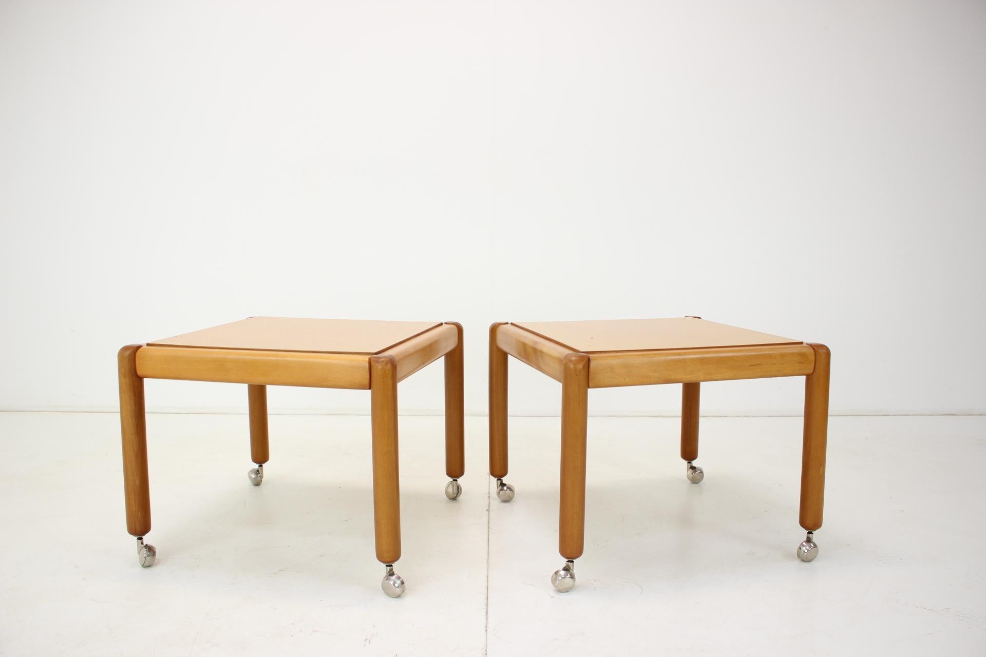 Wood 1970s Mobile Conference Table, Manufacturer, TON, Czechoslovakia For Sale