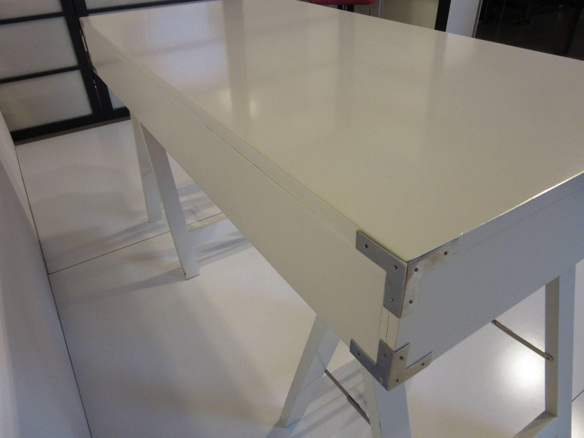 20th Century 1970s Mod Campaign Desk or Vanity