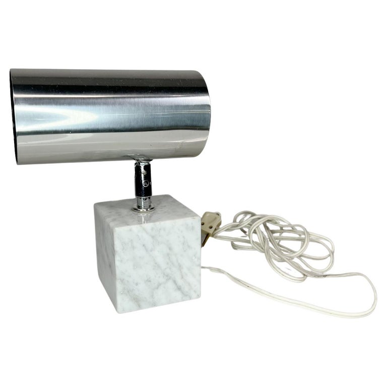 1970s Mod Chrome Adjustable Desk Lamp from Italy DMI-Italian Carrara Marble  at 1stDibs