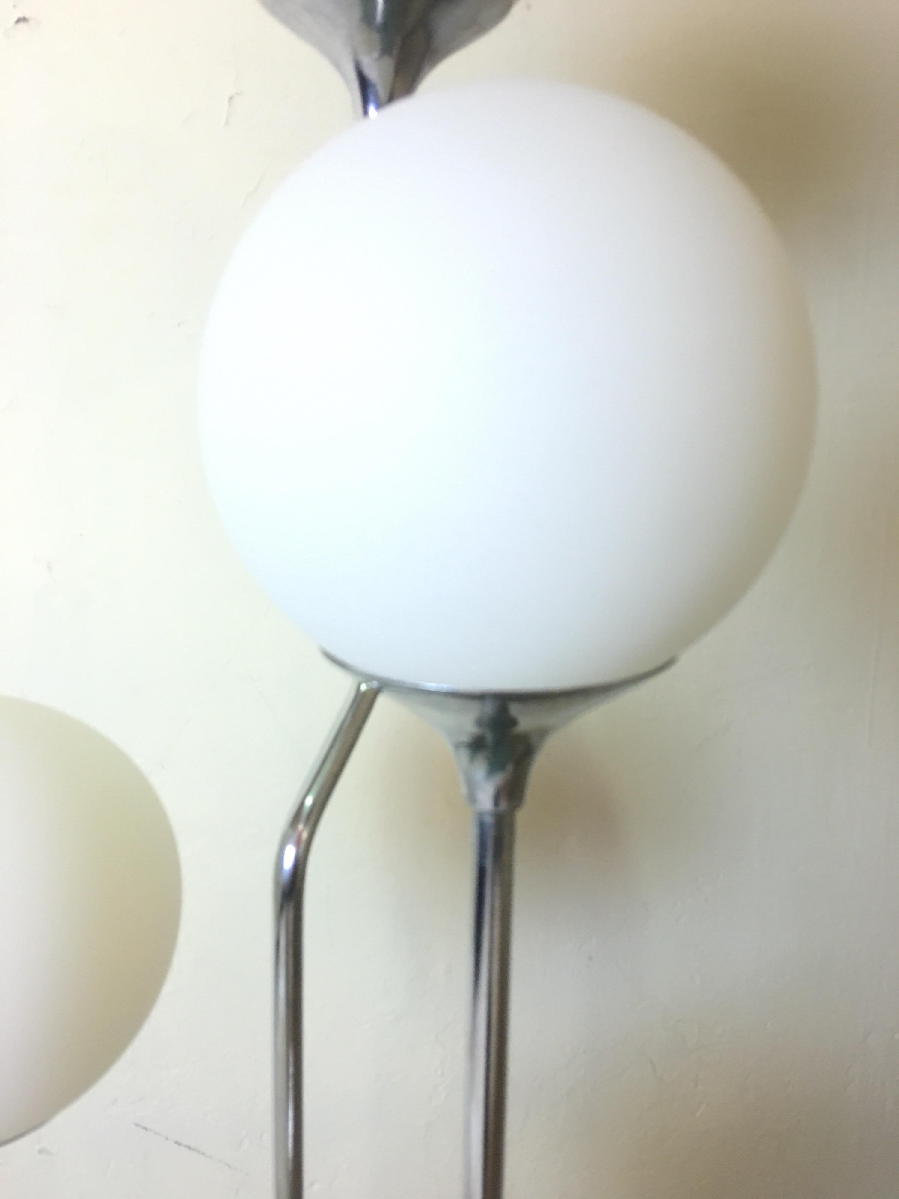 American 1970s Mod Chrome with 4 Globe Table Lamp