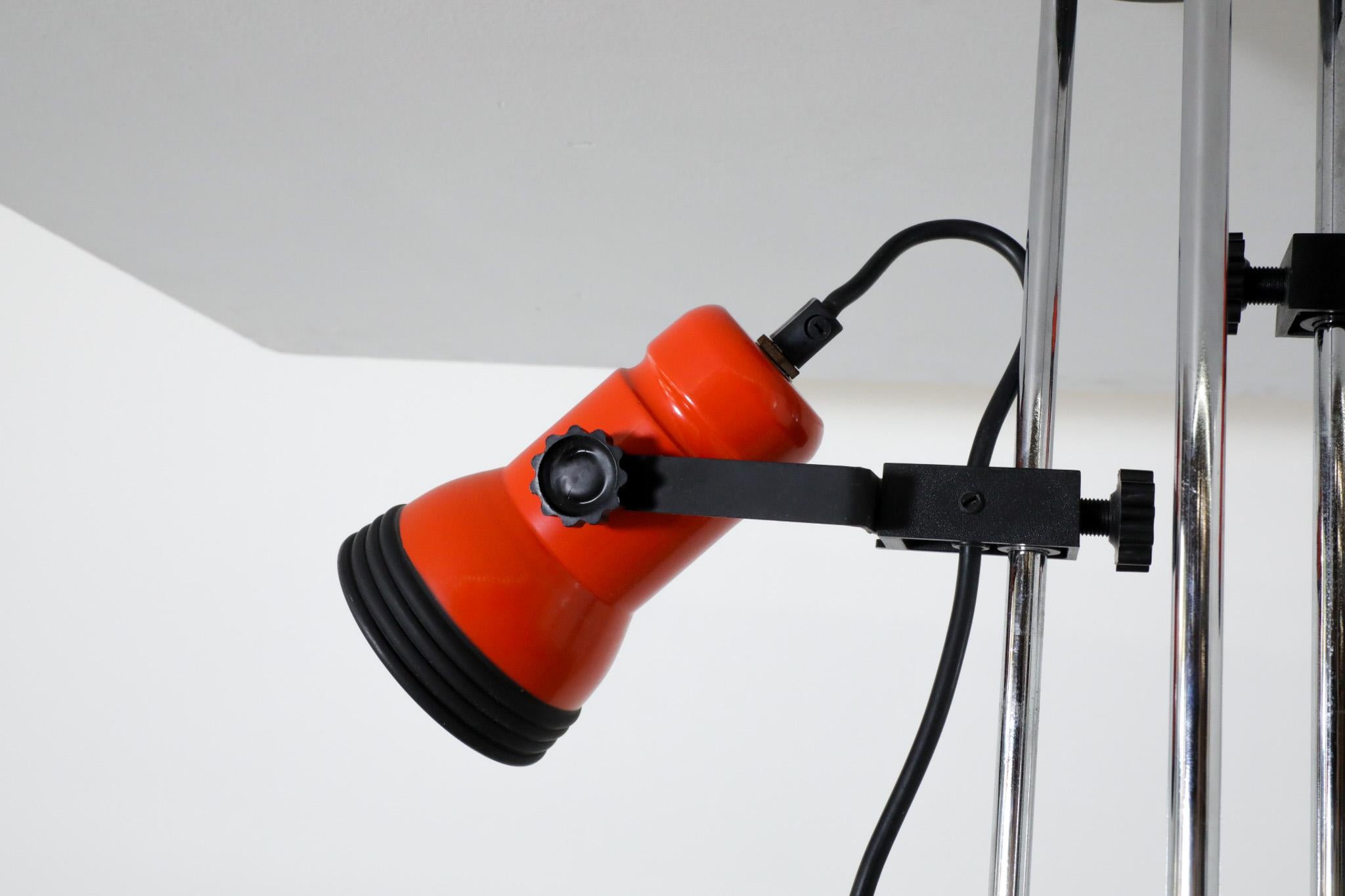 1970's MOD Orange Enameled Multi-Spot Flush Mount Ceiling Light For Sale 4