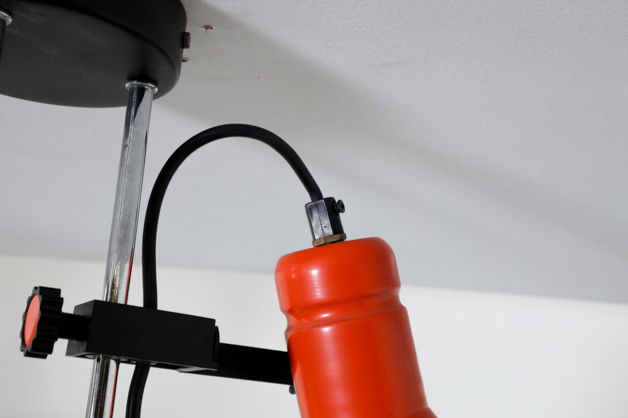 1970's MOD Orange Enameled Multi-Spot Flush Mount Ceiling Light For Sale 11