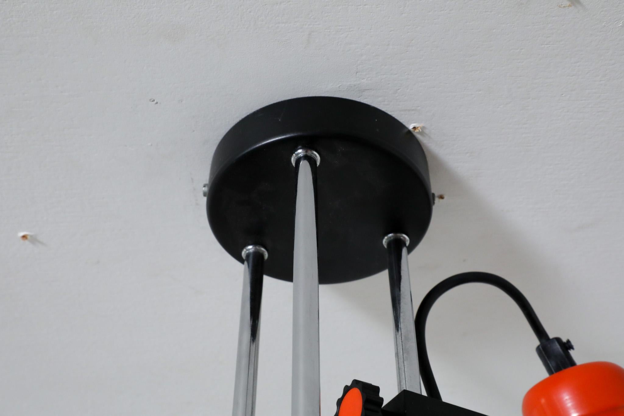 1970's MOD Orange Enameled Multi-Spot Flush Mount Ceiling Light For Sale 12