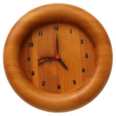 1970's MOD Pine Wall Mount Clock
