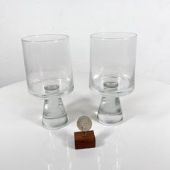 1970s Mod Set of Two Tumbler Water Goblet Crystal Glasses