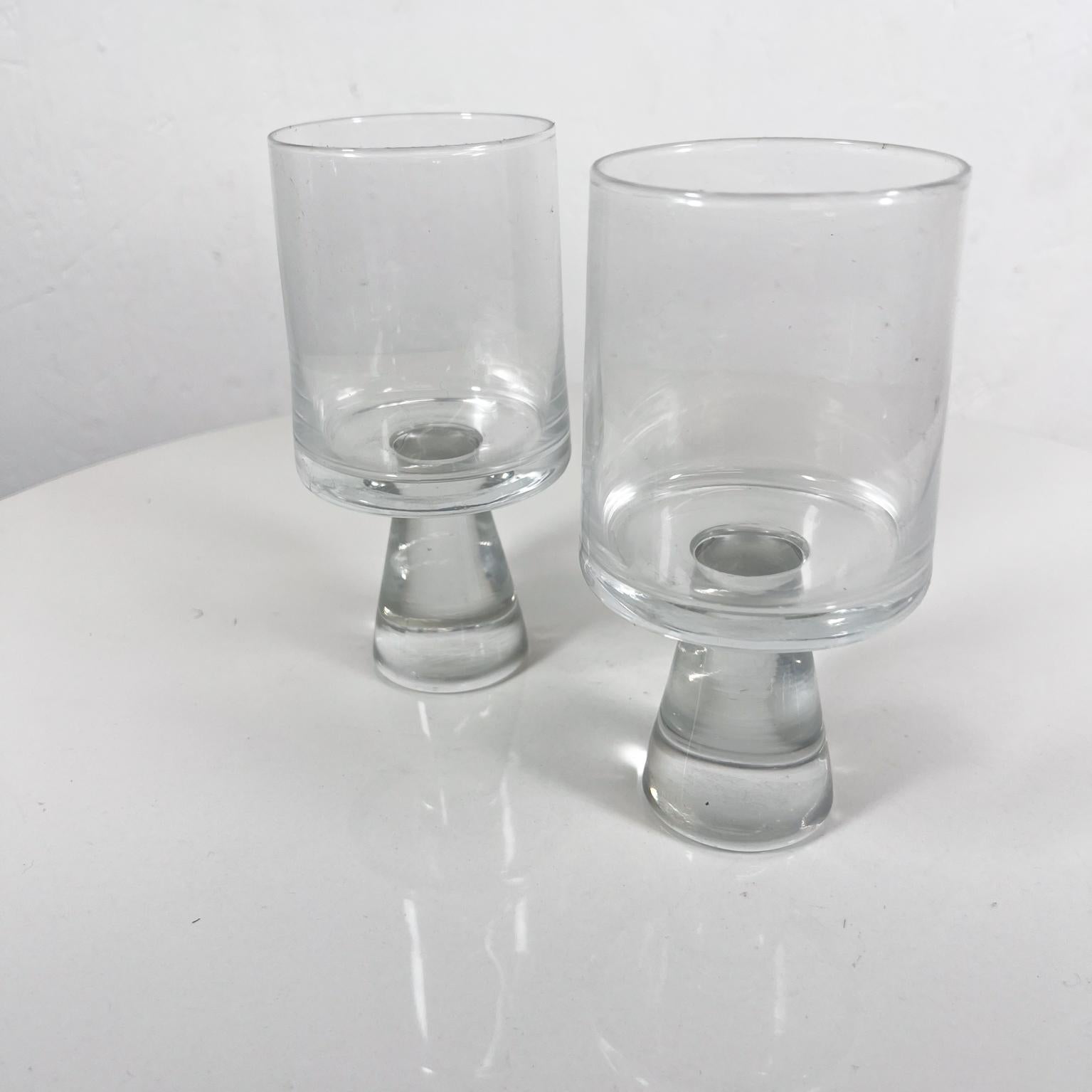 1970s Mod Set of Two Tumbler Water Goblet Crystal Glasses For Sale 1