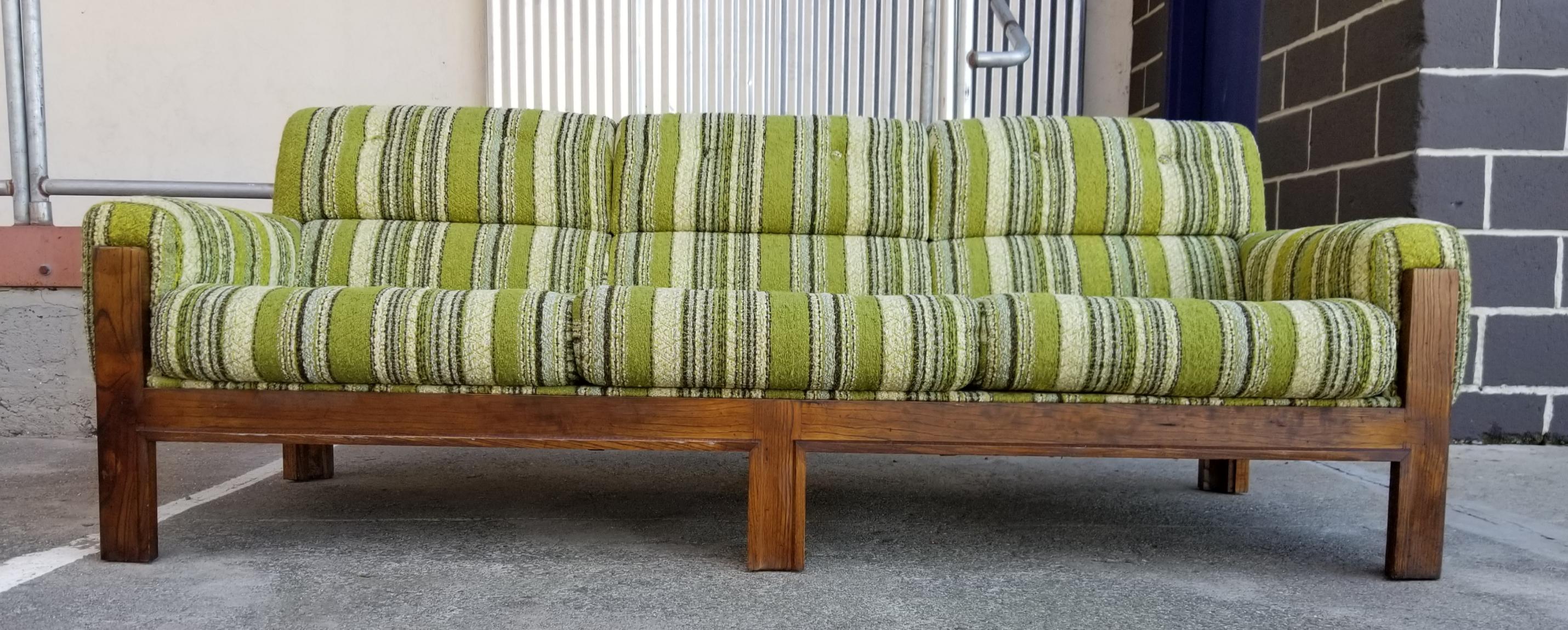 Fabric 1970s Mod Sofa and Lounge Chair Set