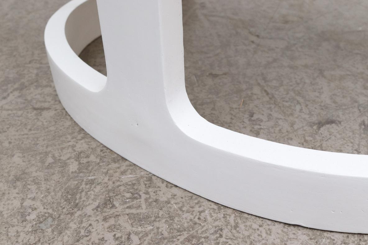 MOD 1970's Weiß gerahmter Sessel mit sonnengelbem Vinylsitz im Angebot 12