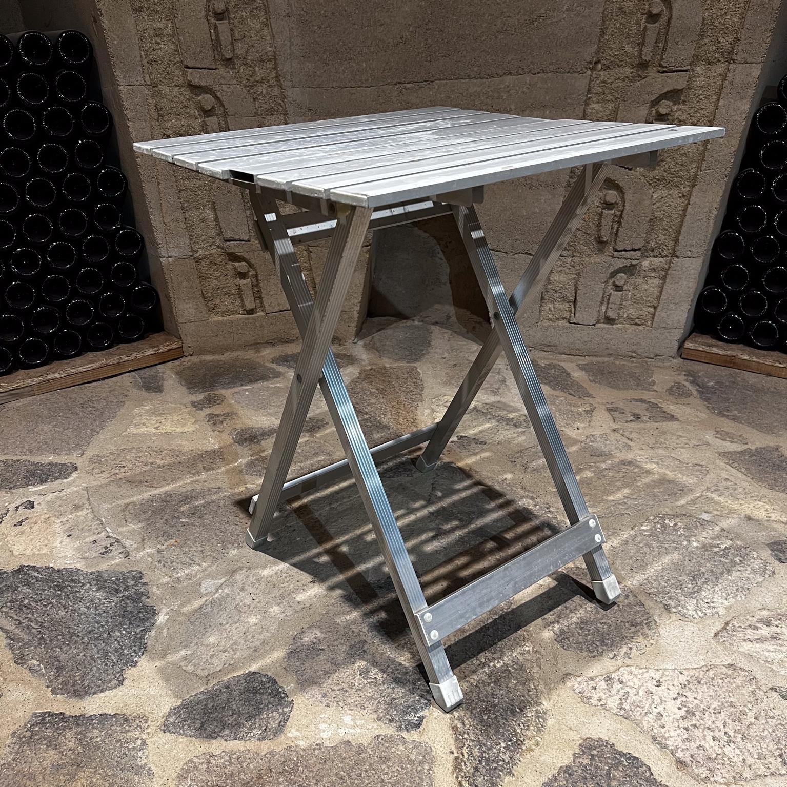 Mid-Century Modern 1970s Modern Aluminum Folding Camp Table Portable Picnic For Sale