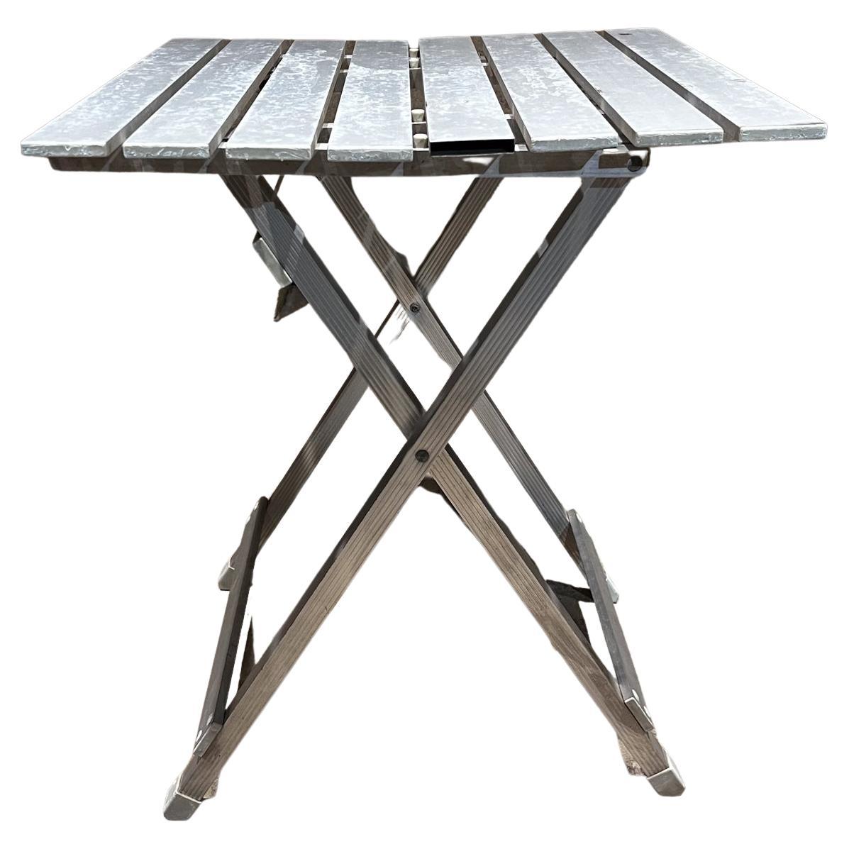1970s Modern Aluminum Folding Camp Table Portable Picnic For Sale