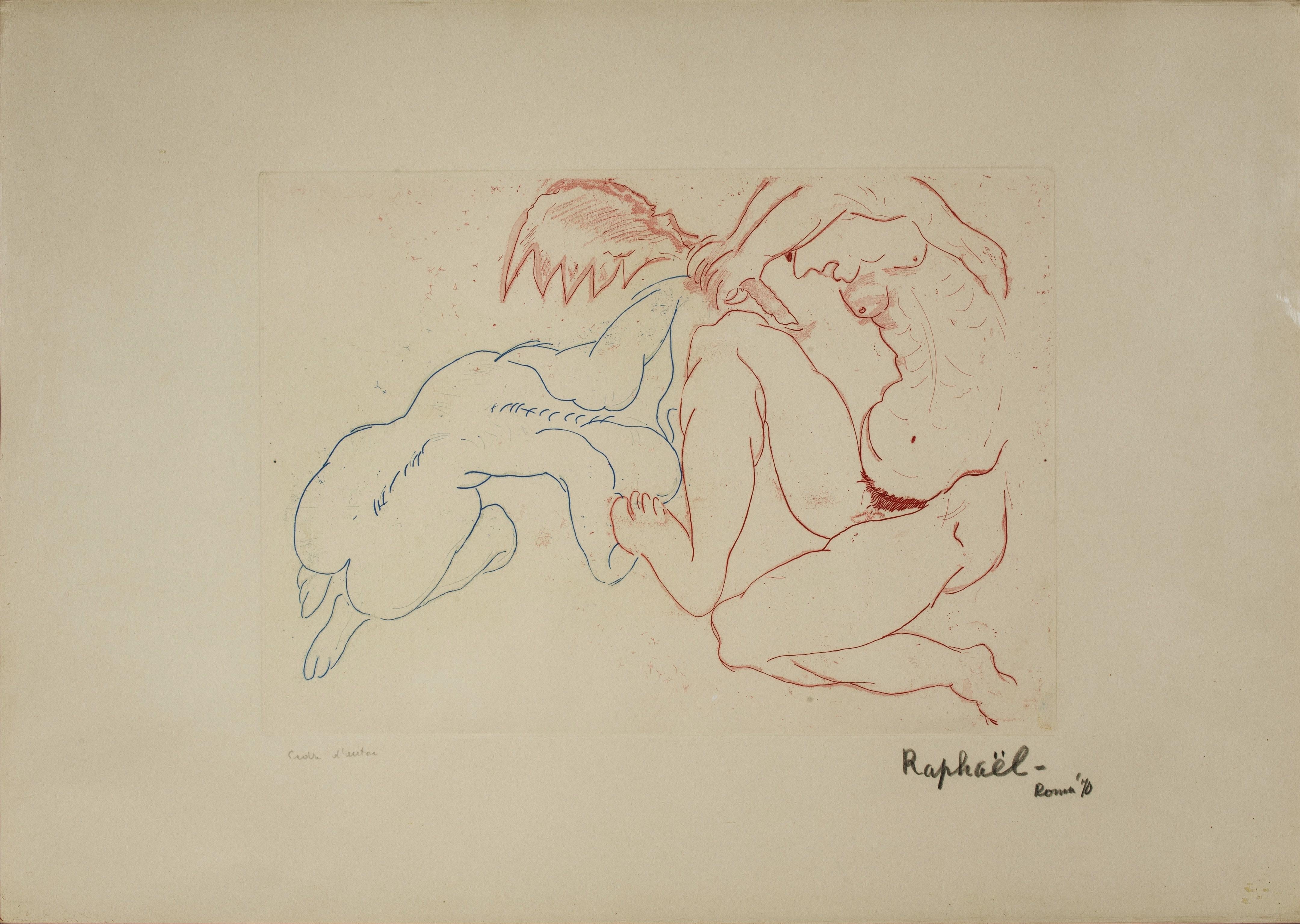 Italian 1970s Modern Antonietta Raphaël Signed Etching For Sale