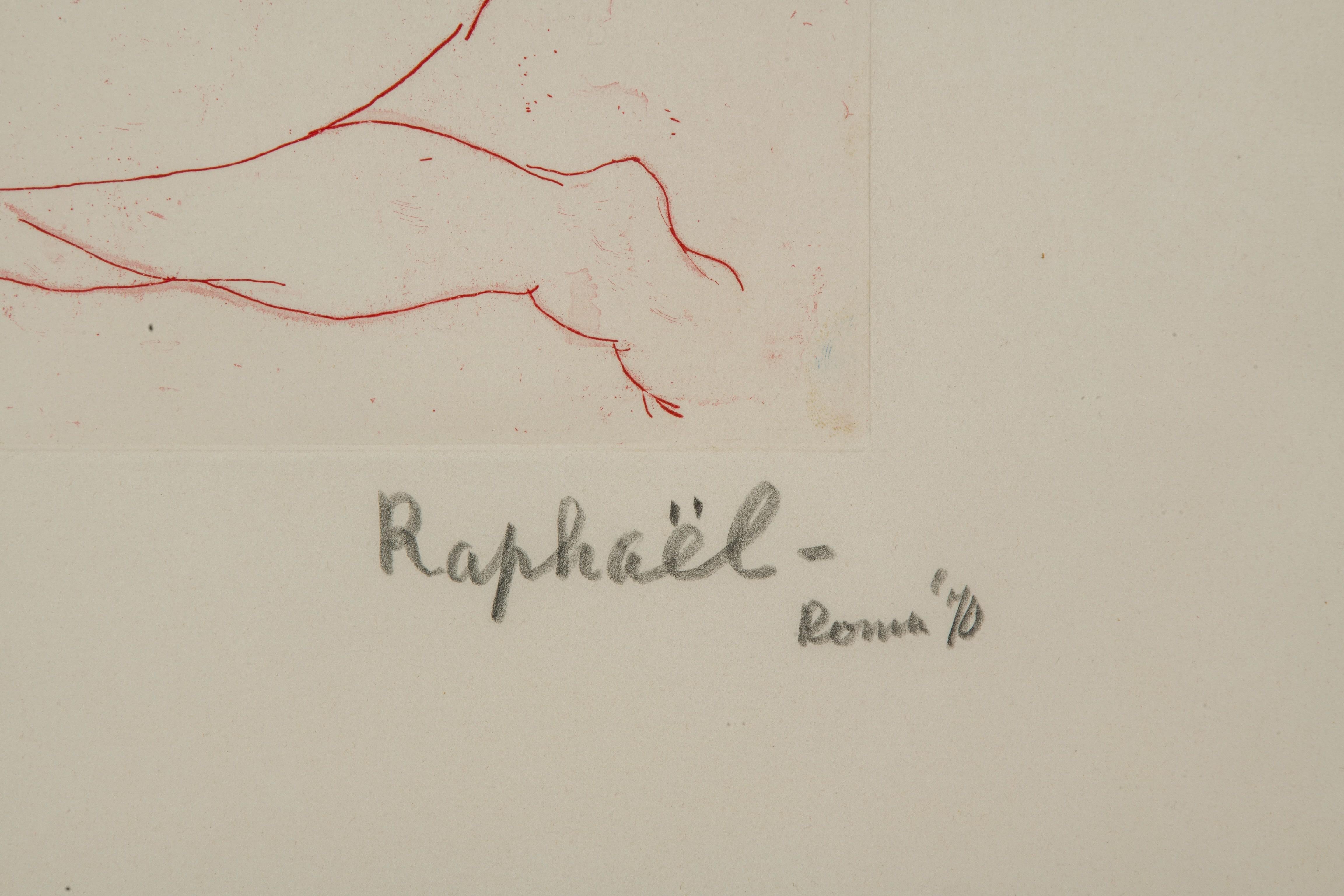 1970s Modern Antonietta Raphaël Signed Etching In Good Condition For Sale In Roma, IT