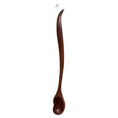 1970s Modern Art Teak Wood Spoon Sculpture