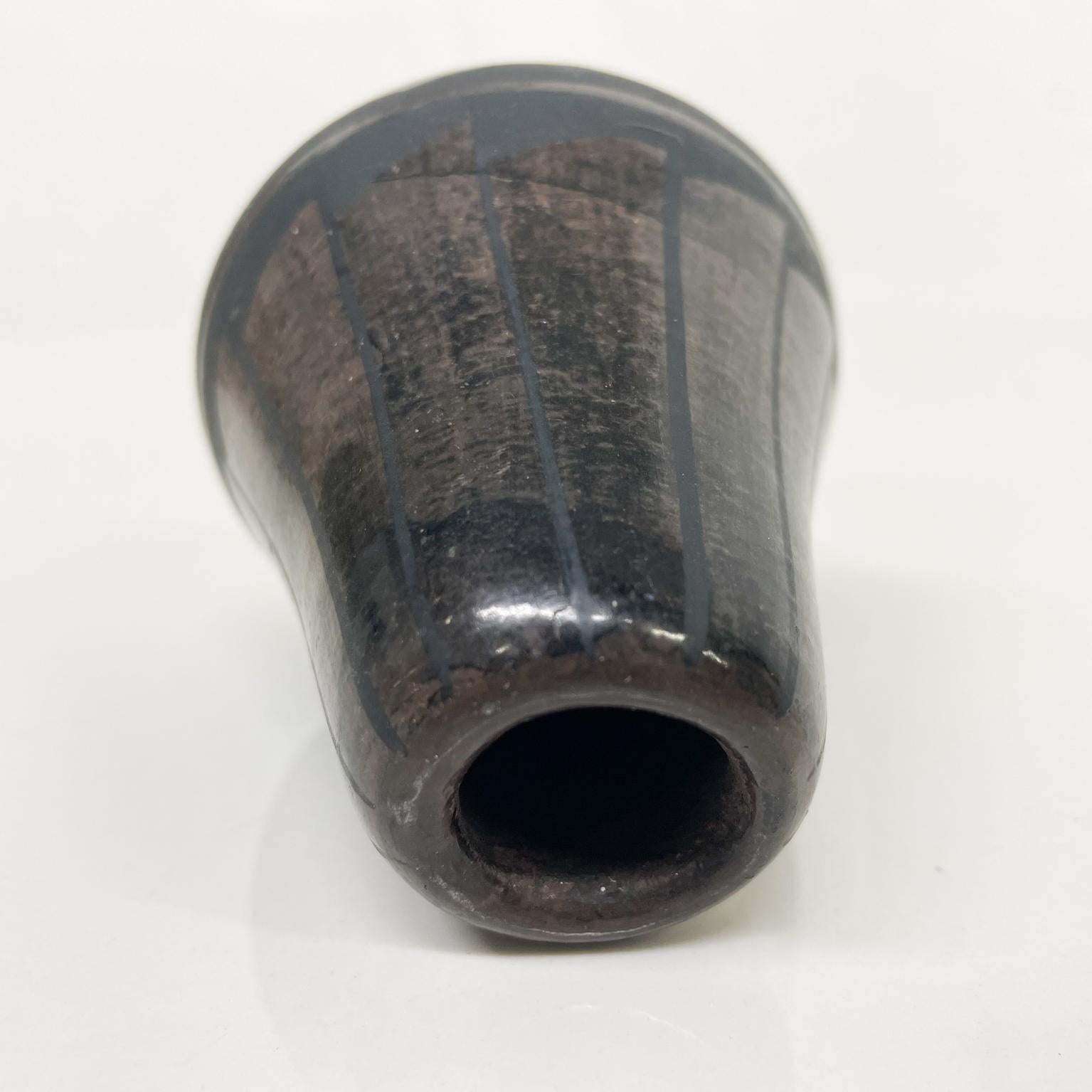 1970s Black Pottery Weed Pot Vase New Mexico For Sale 1