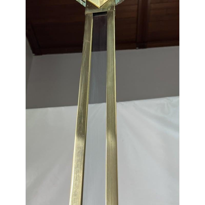 Unknown 1970s Modern Brass and Glass Floor Lamp