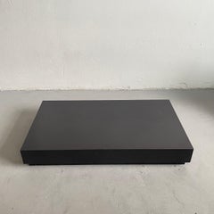 1970s Modern Brutalist Wooden Low Cocktail Table, Floating Platform, Side Table