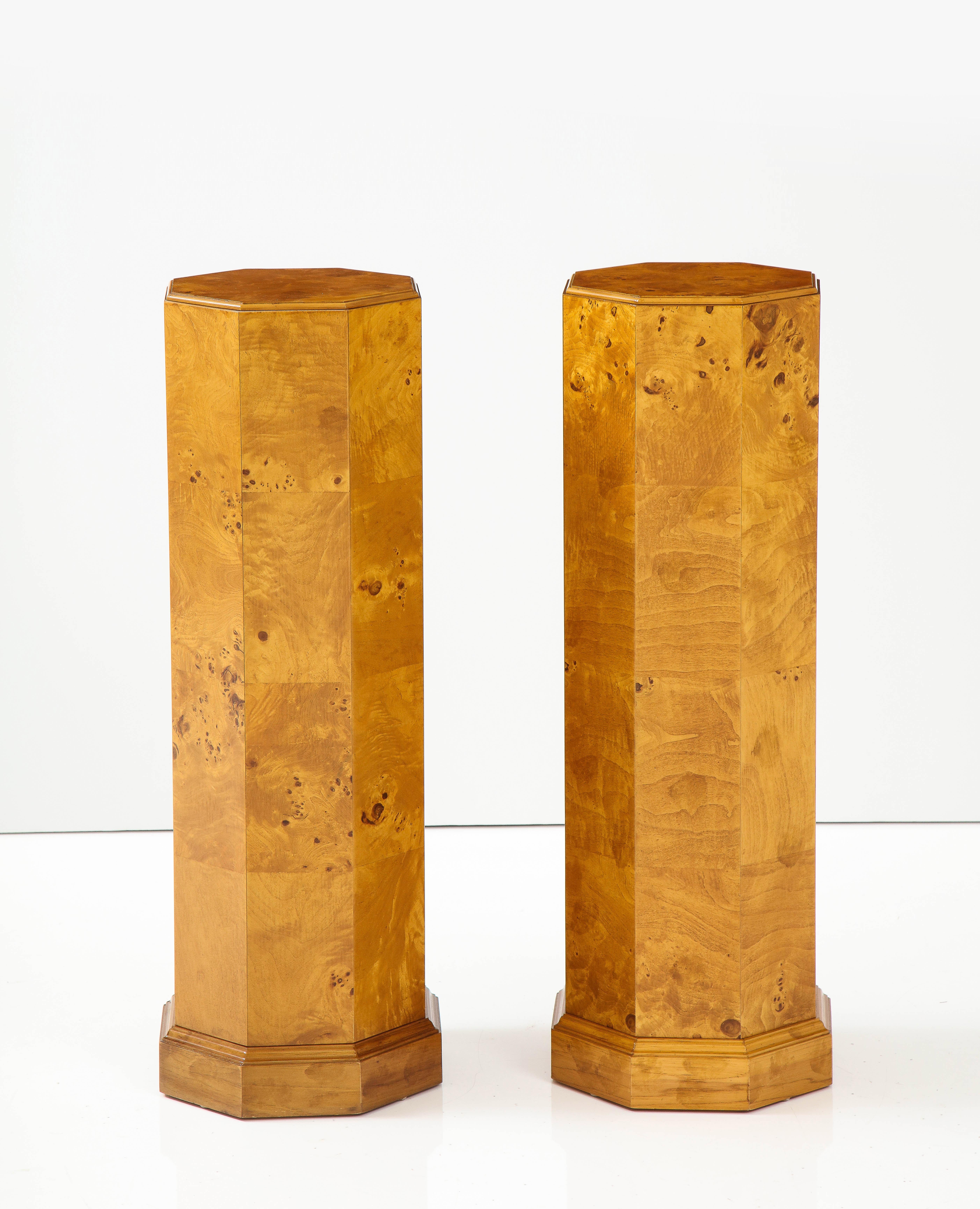 1970's Modern Burl-Wood Pedestals 5