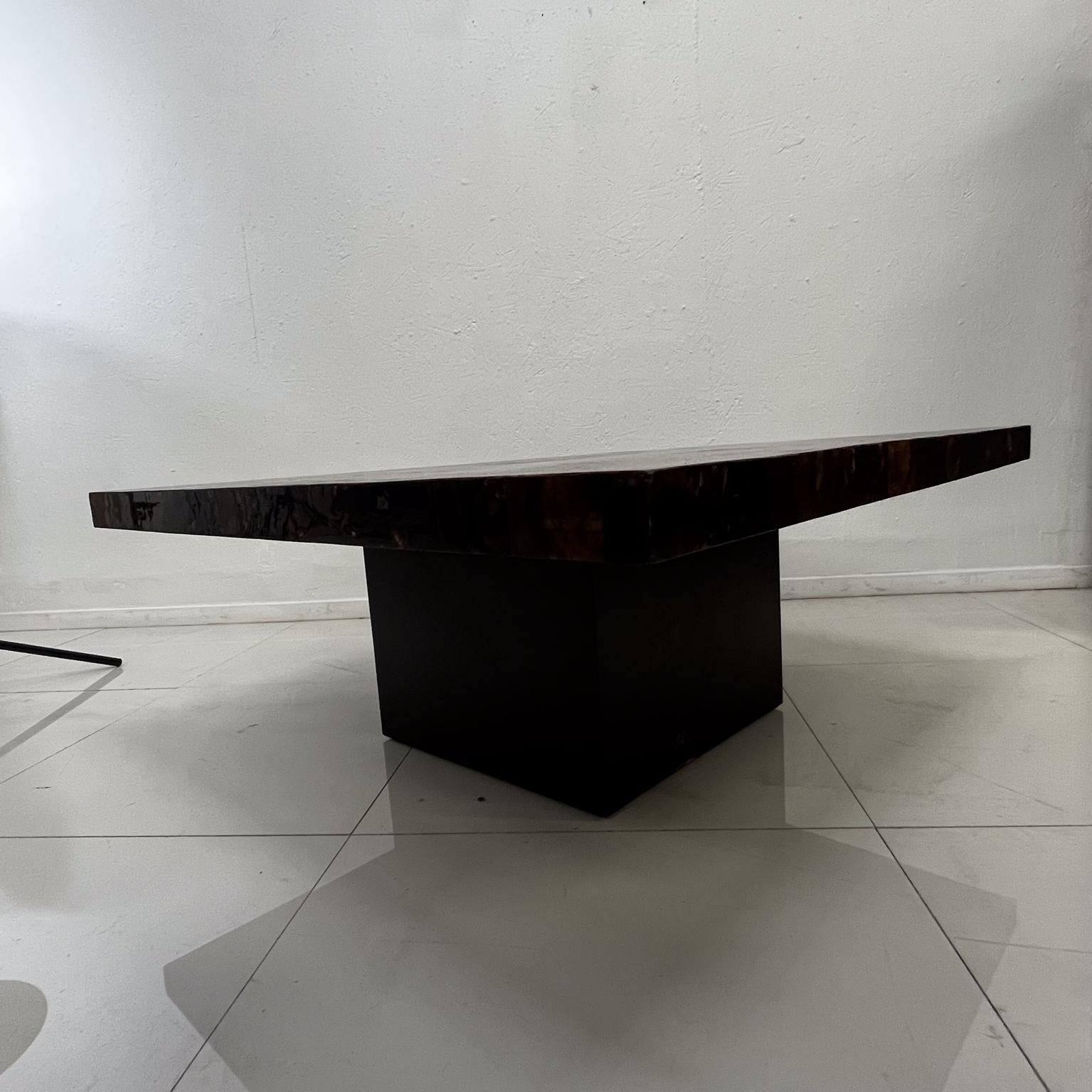 1970s Modern Burlwood Marquetry Coffee Table Style of Sandro Petti Italy 1