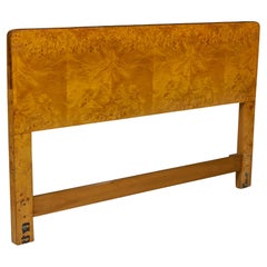 1970s Modern Burlwood Queen Headboard Att. To John Widdicomb