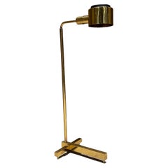1970s Modern Casella Brass Pharmacy Reading Floor Lamp Adjustable Illumination 