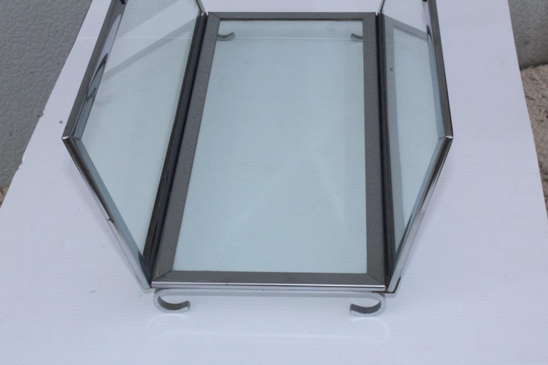 1970s Modern Chrome and Glass Log Holder at 1stDibs