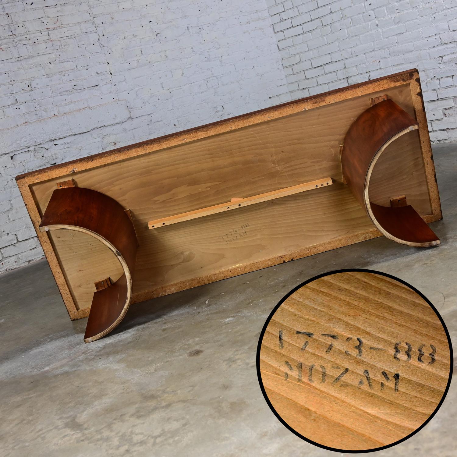 1970’s Modern Coffee Table Kroehler Rectangle Top Bentwood Curved Double U Base For Sale 6