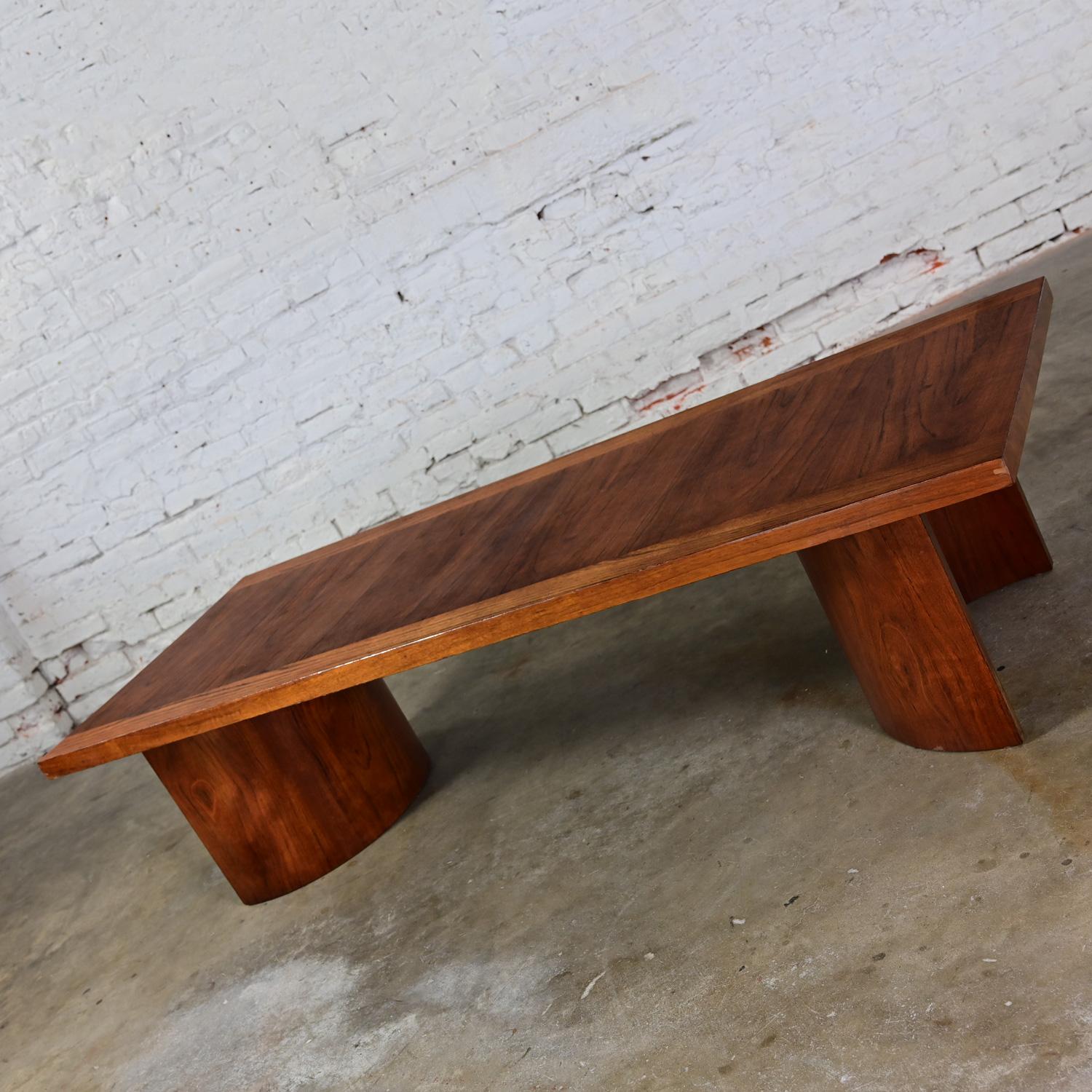1970’s Modern Coffee Table Kroehler Rectangle Top Bentwood Curved Double U Base For Sale 2