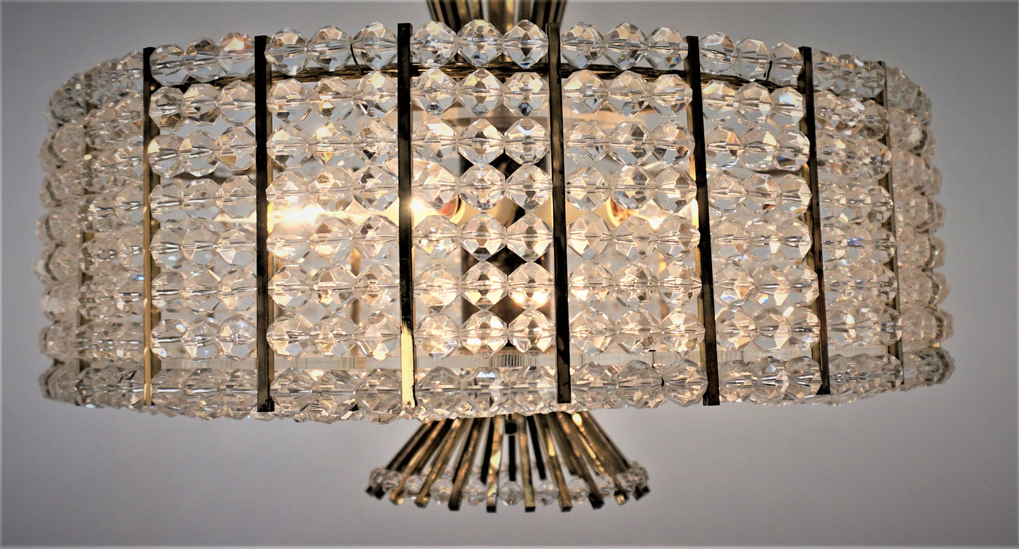 1970's Modern Crystal Chandelier by Contessa In Good Condition For Sale In Fairfax, VA