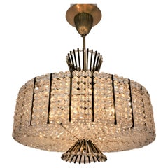 1970's Modern Crystal Chandelier by Contessa