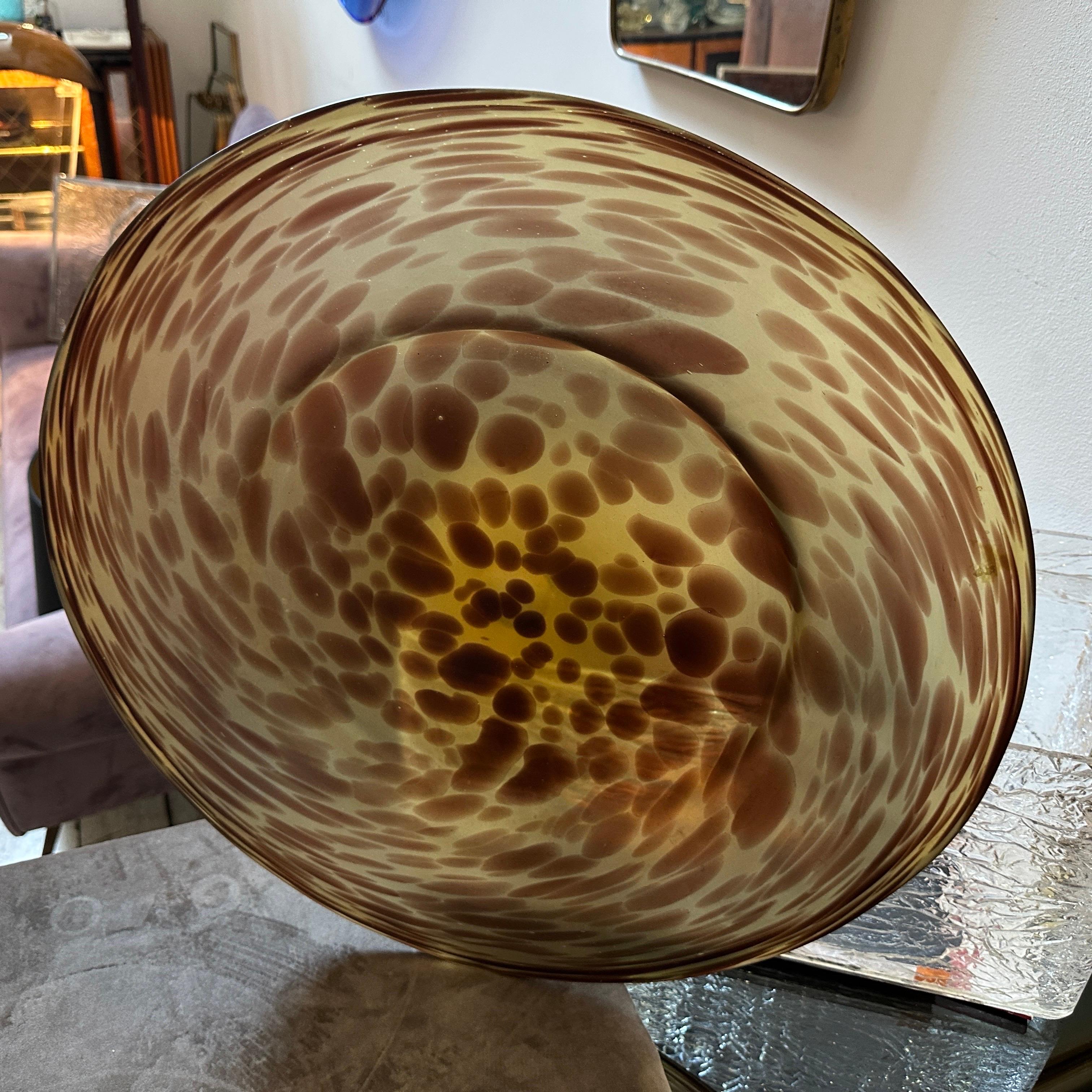 1970s Modern Fake Tortoise Shell Glass Italian Round Centerpiece For Sale 6